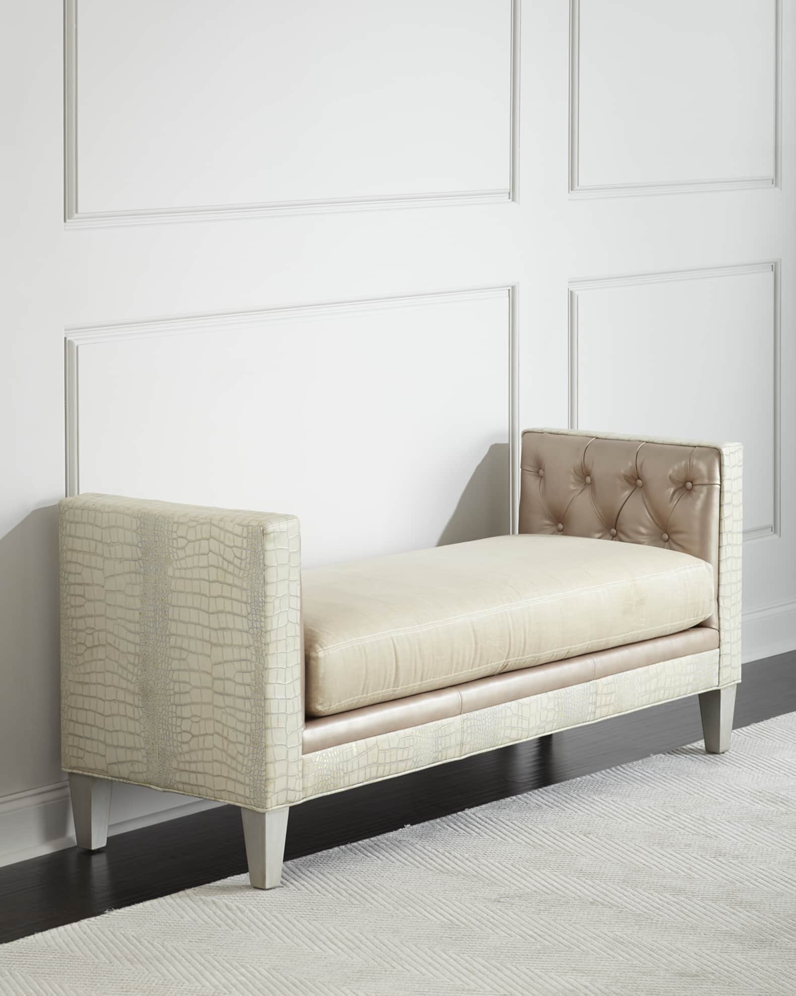 Massoud Justus Leather Bench