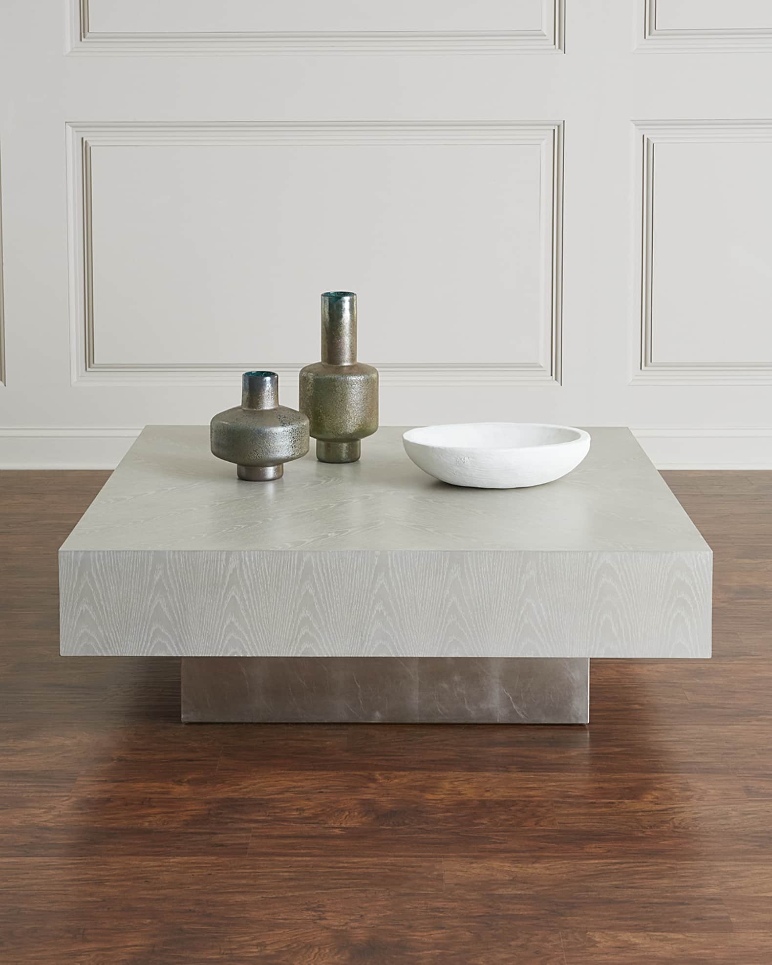 Silver square shop coffee table