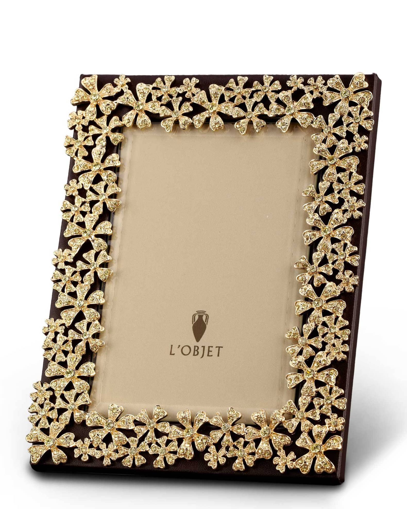 L'Objet Gold Garland 4" x 6" Picture Frame