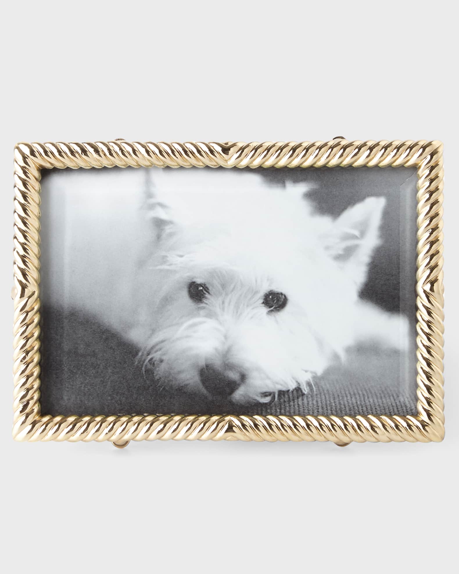L'Objet Gold Deco Twist 4" x 6" Picture Frame