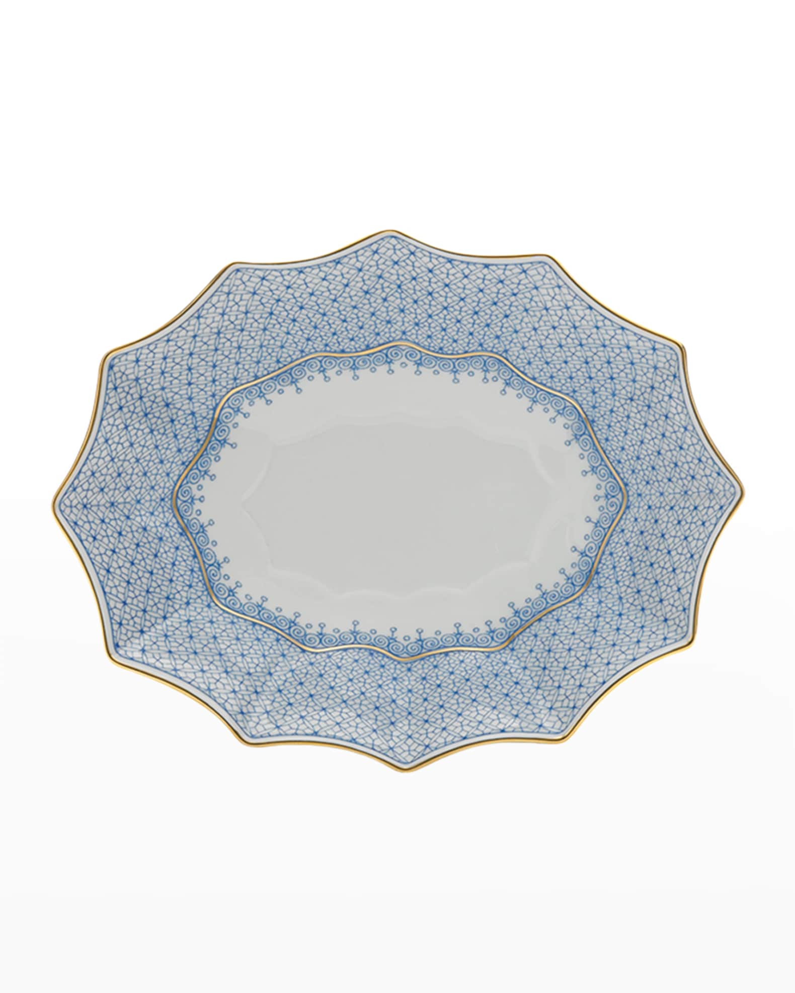 Mottahedeh Cornflower Blue Lace Medium Serving Tray Horchow