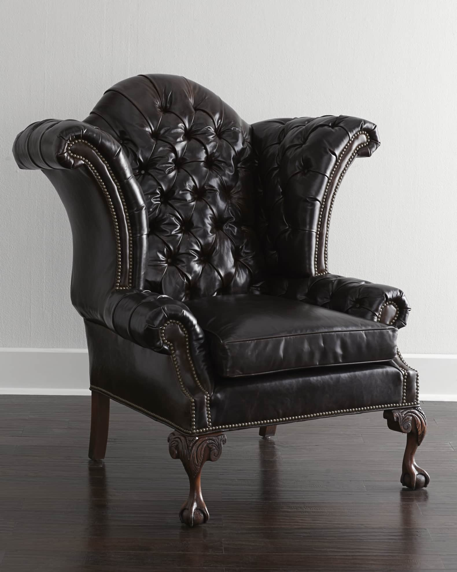 Canyon Sauvage Wingback Chair, Leather Furniture