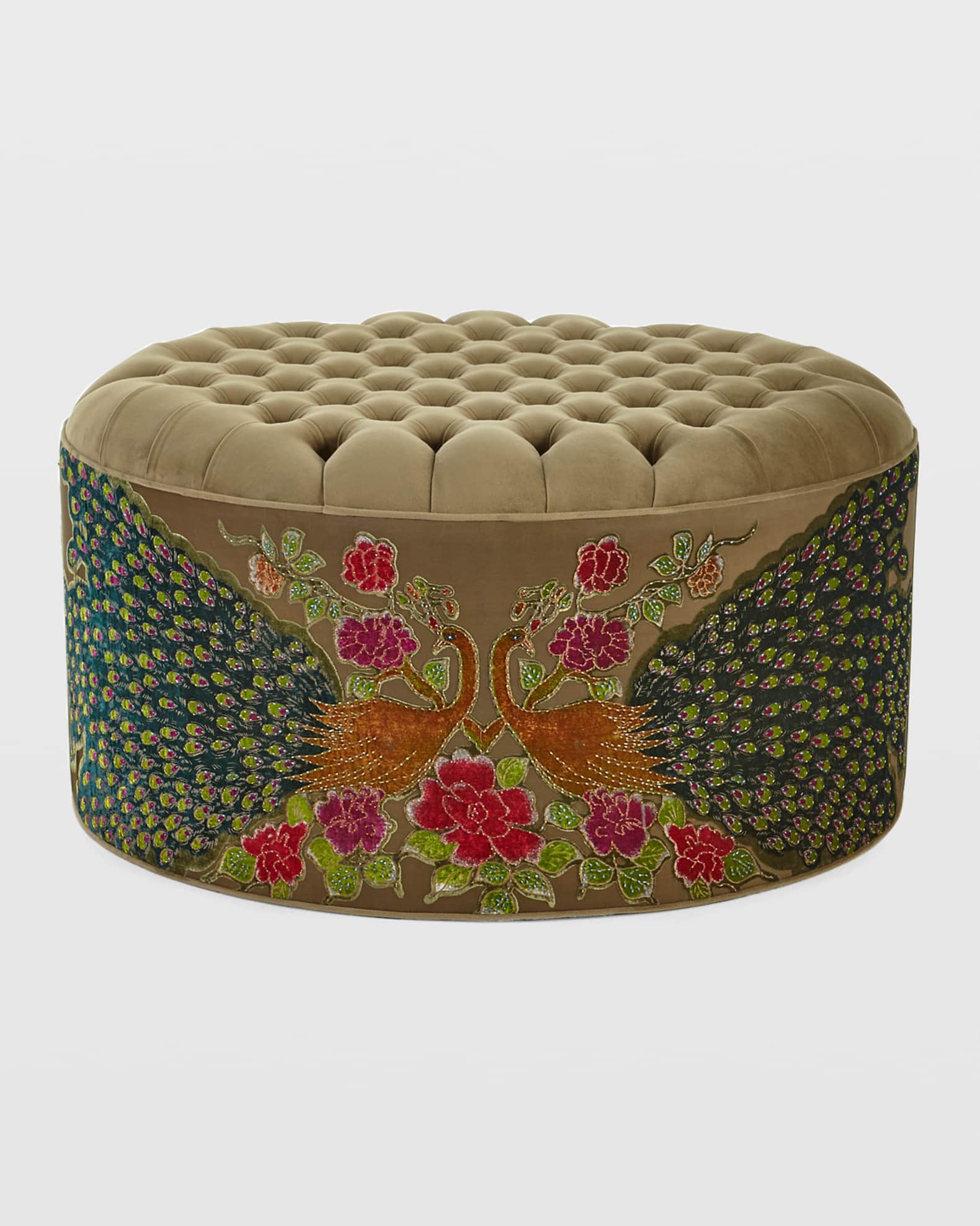 Peacock ottoman sale