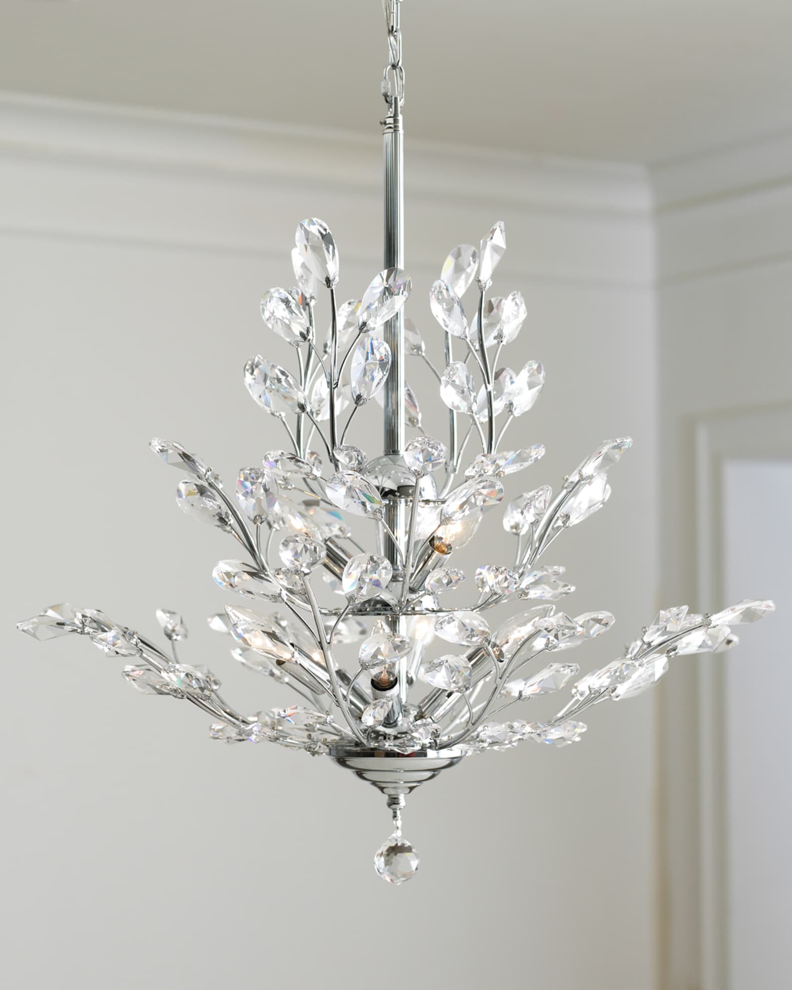 Dale Tiffany Upside Down 9 Light Silver Leaf Chandelier Horchow