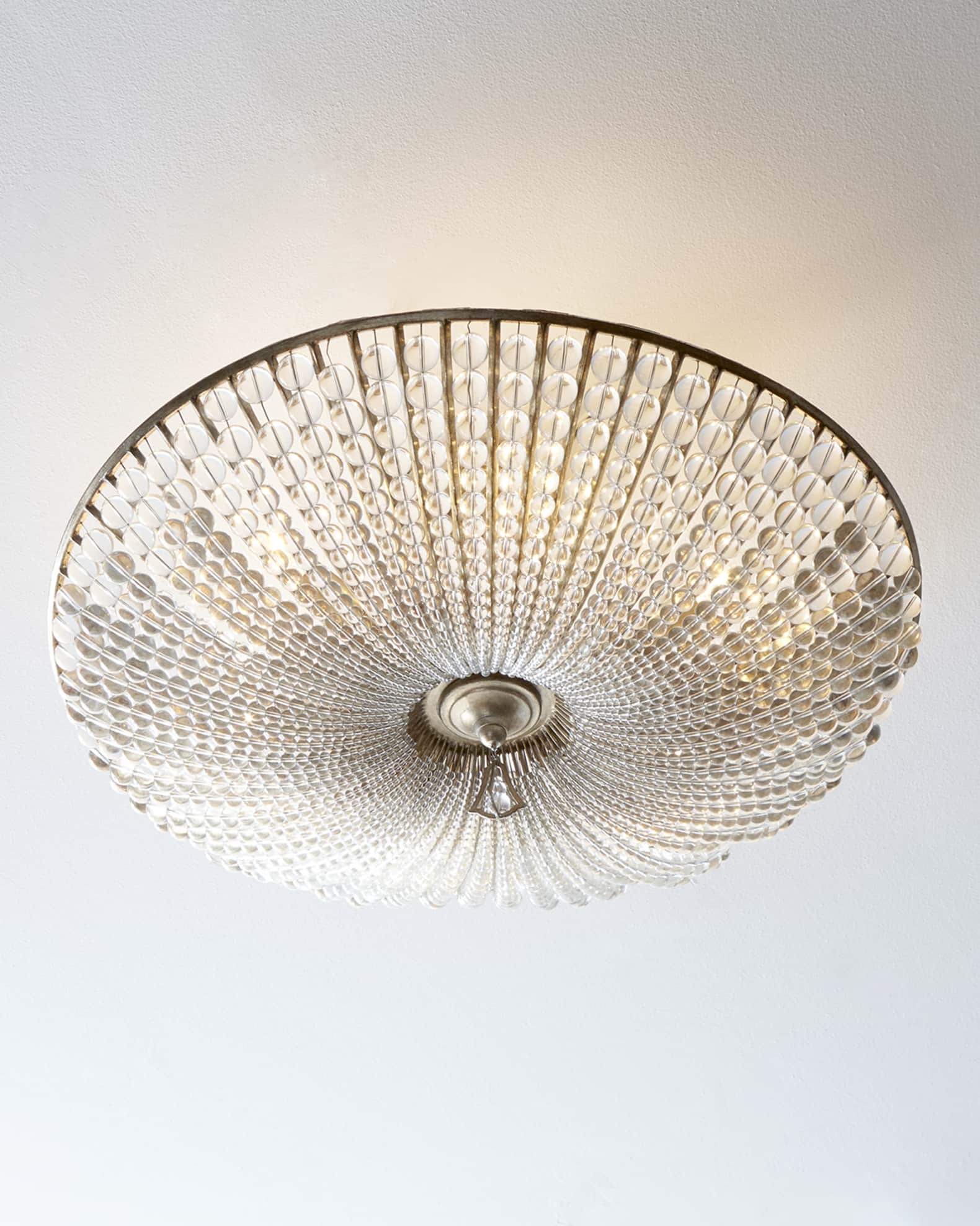 John-Richard Collection Beaded Crystal Six-Light Semi-Flush Ceiling Fixture