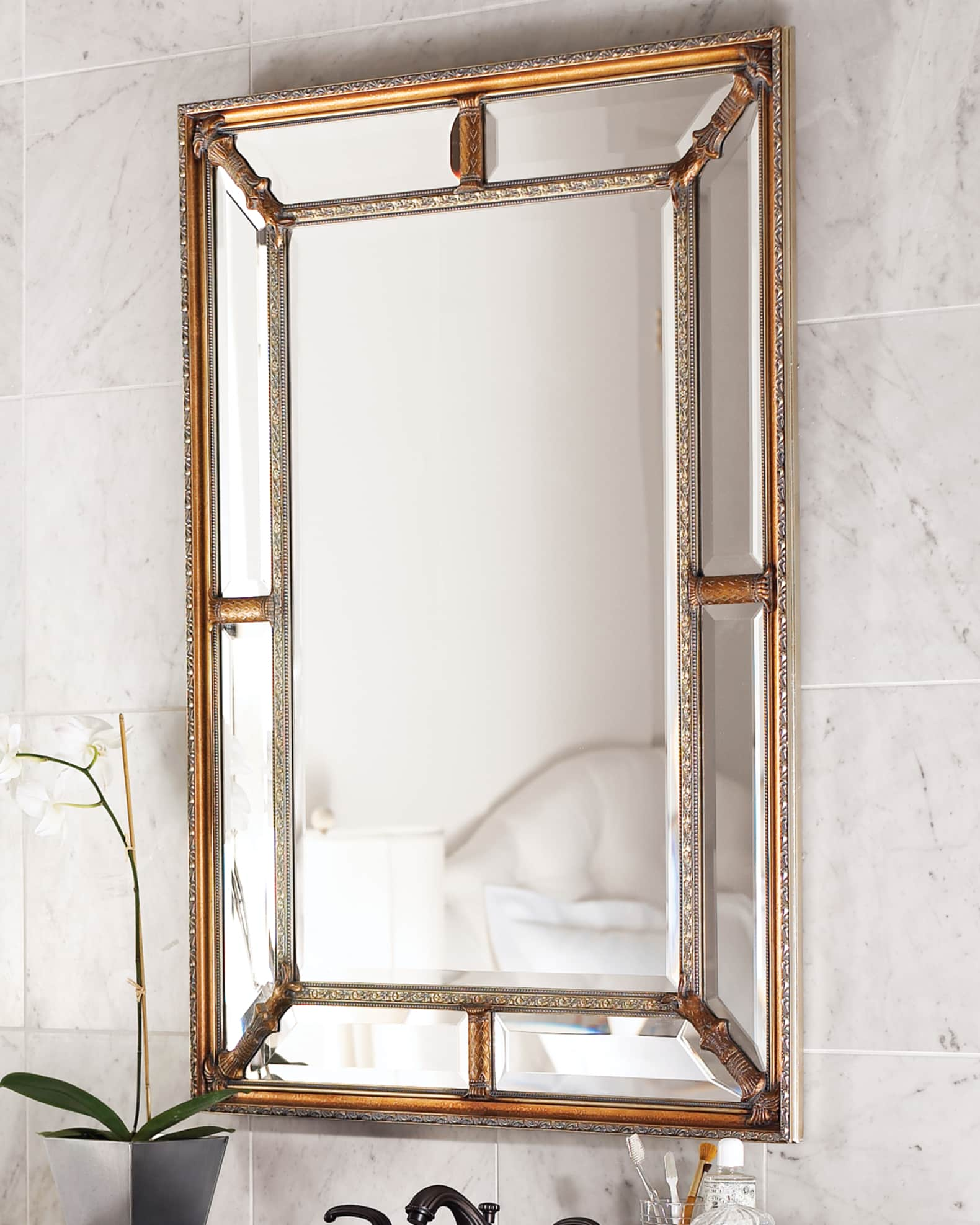 John-Richard Collection Beveled-Frame Mirror