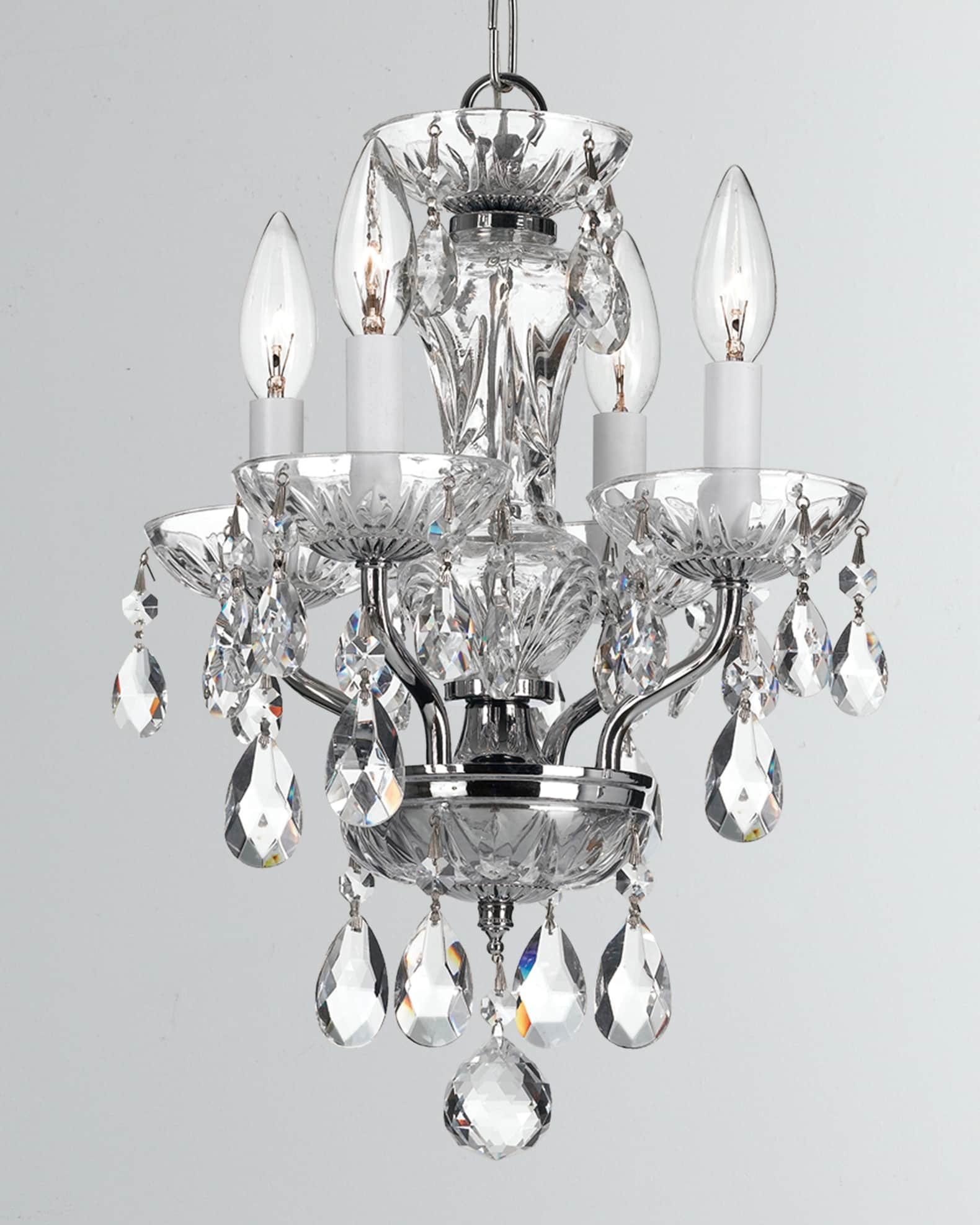 Crystorama Filmore 4-Light Crystal Gold Mini Chandelier 4454-GA-CL