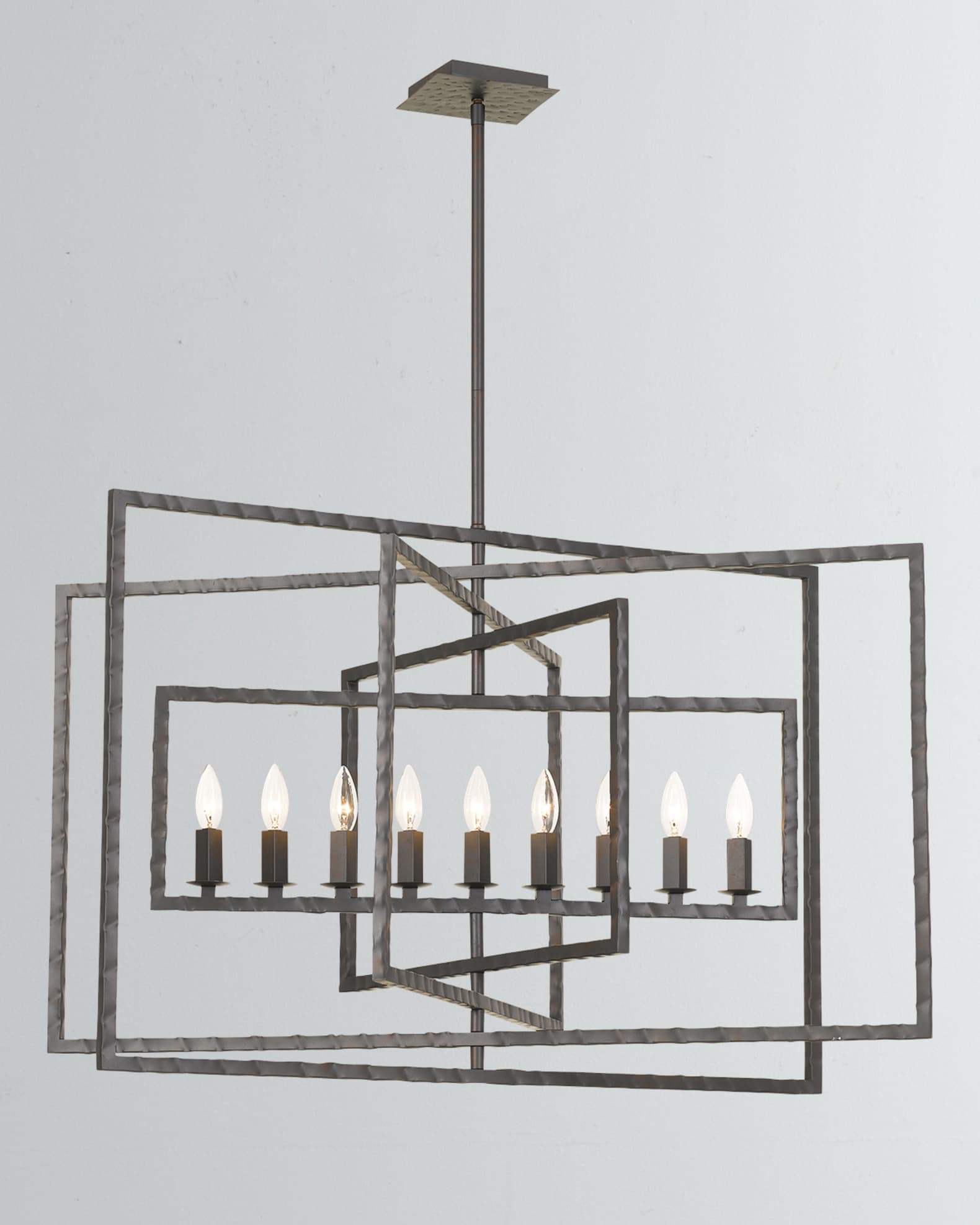 Crystorama Capri 9-Light Raw Steel Chandelier