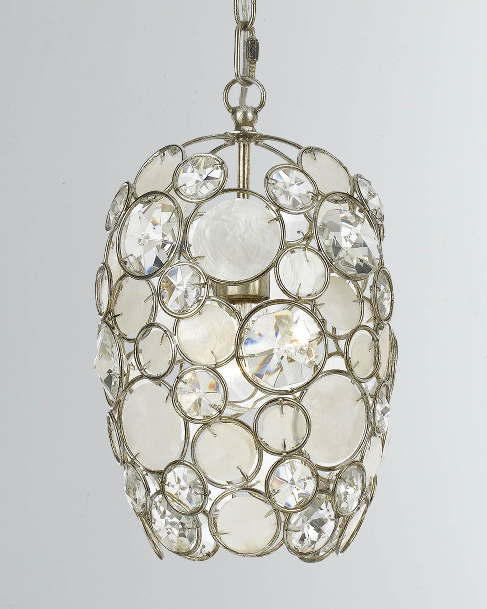 Crystorama Palla 1-Light Antiqued Silver Mini Chandelier