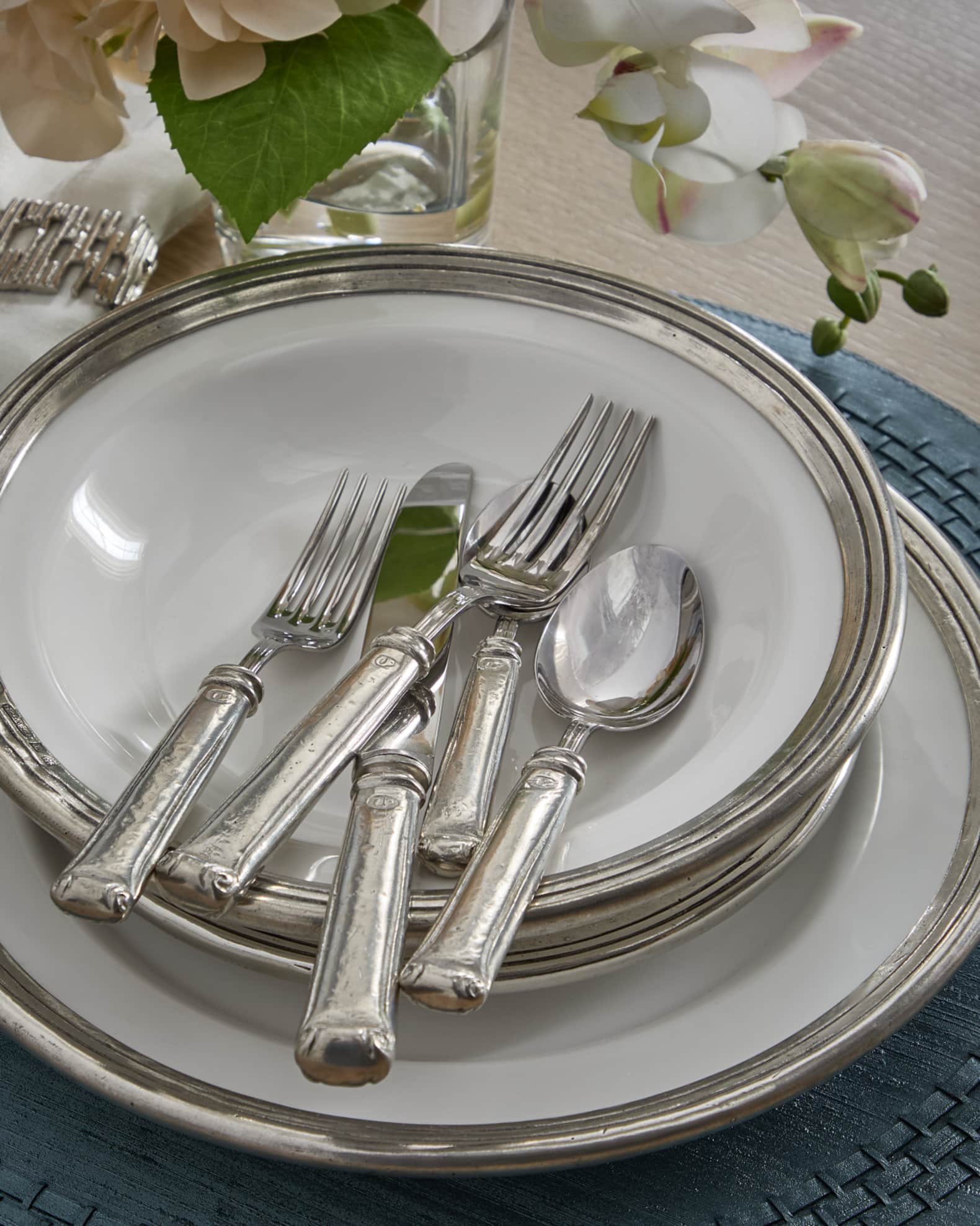 Neiman Marcus Pewter and Ceramic Dessert Plate | Horchow