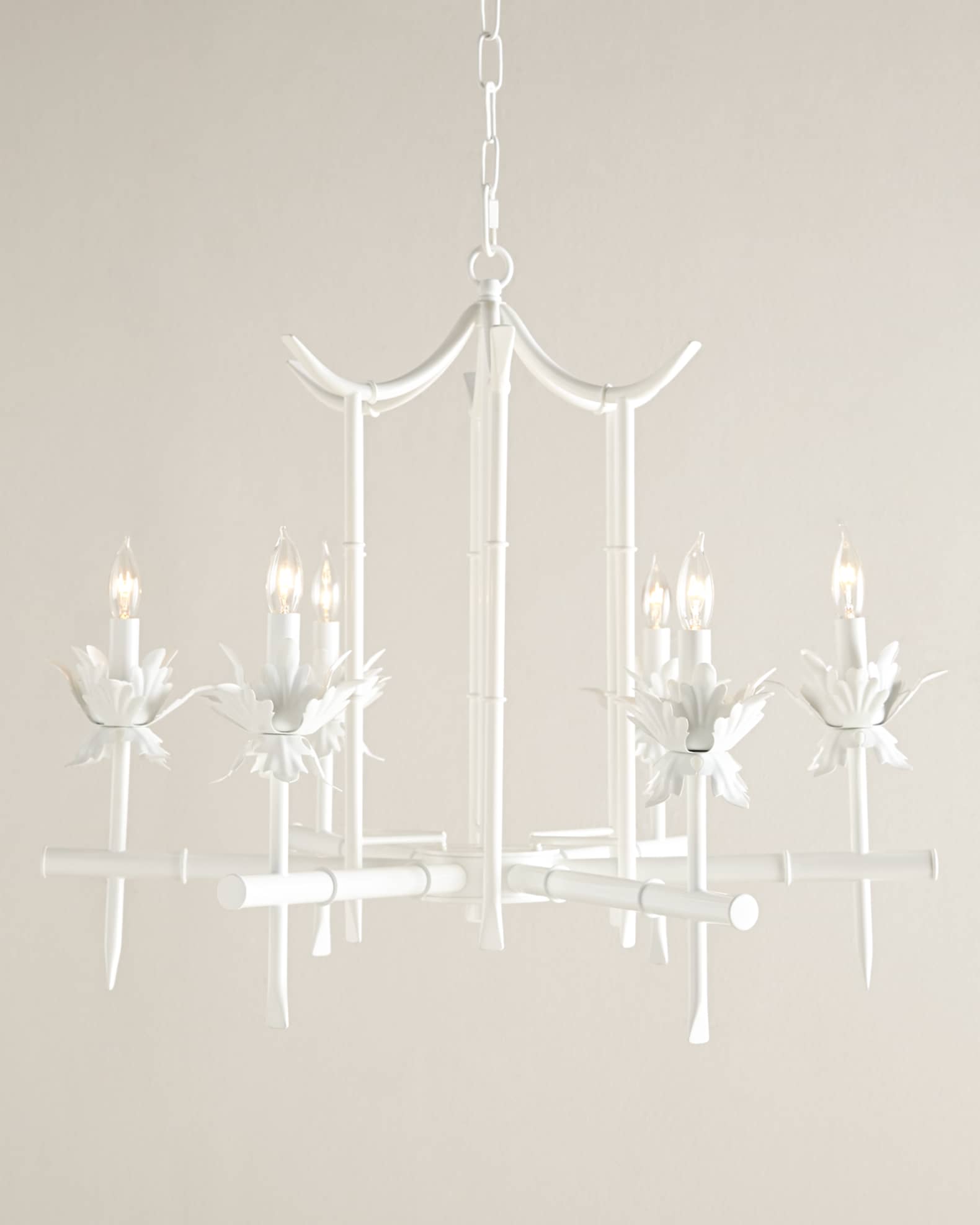 Bamboo Motif 6 Light Chandelier Horchow