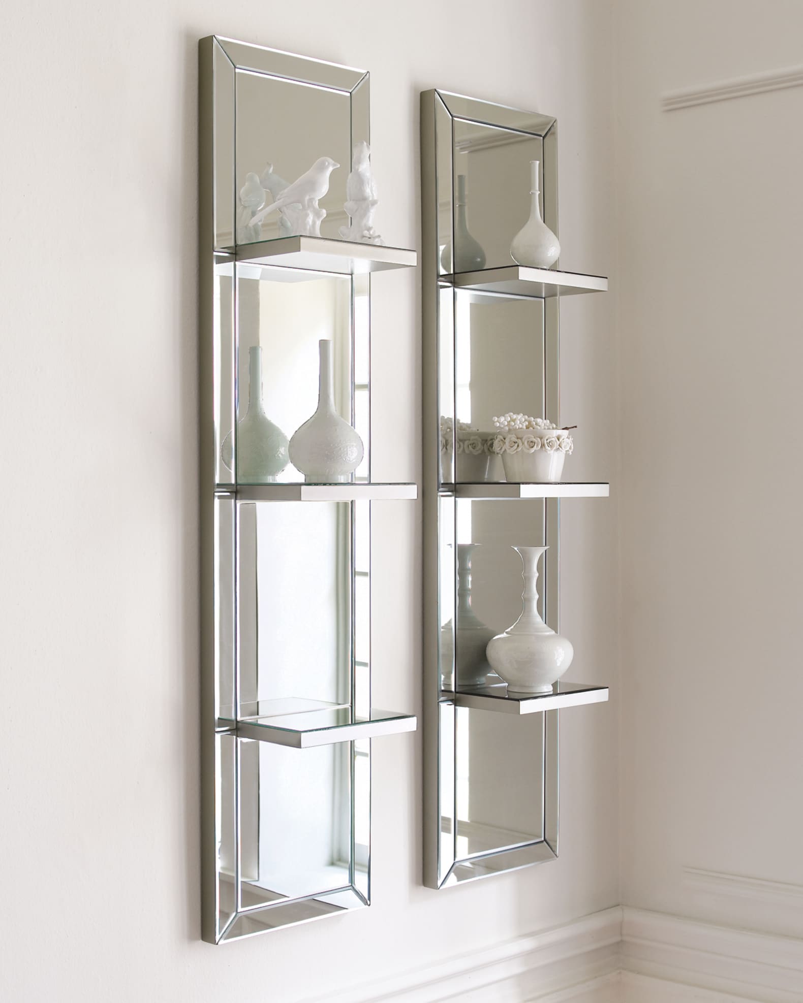 Mirrored Shelf Wall Panel