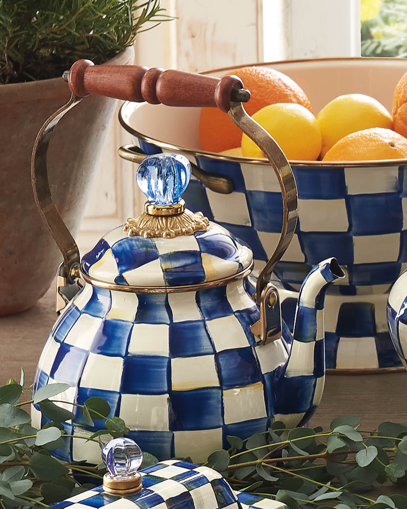 MacKenzie-Childs Royal Check 2-Qt. Tea Kettle | Horchow