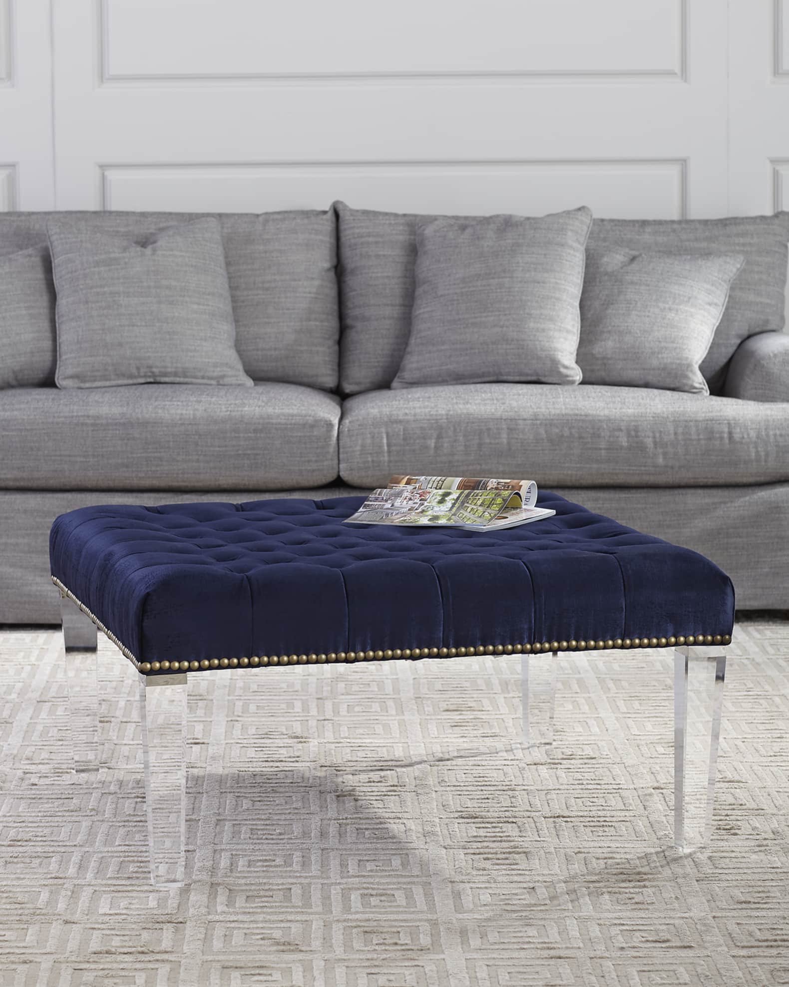Acrylic ottoman on sale