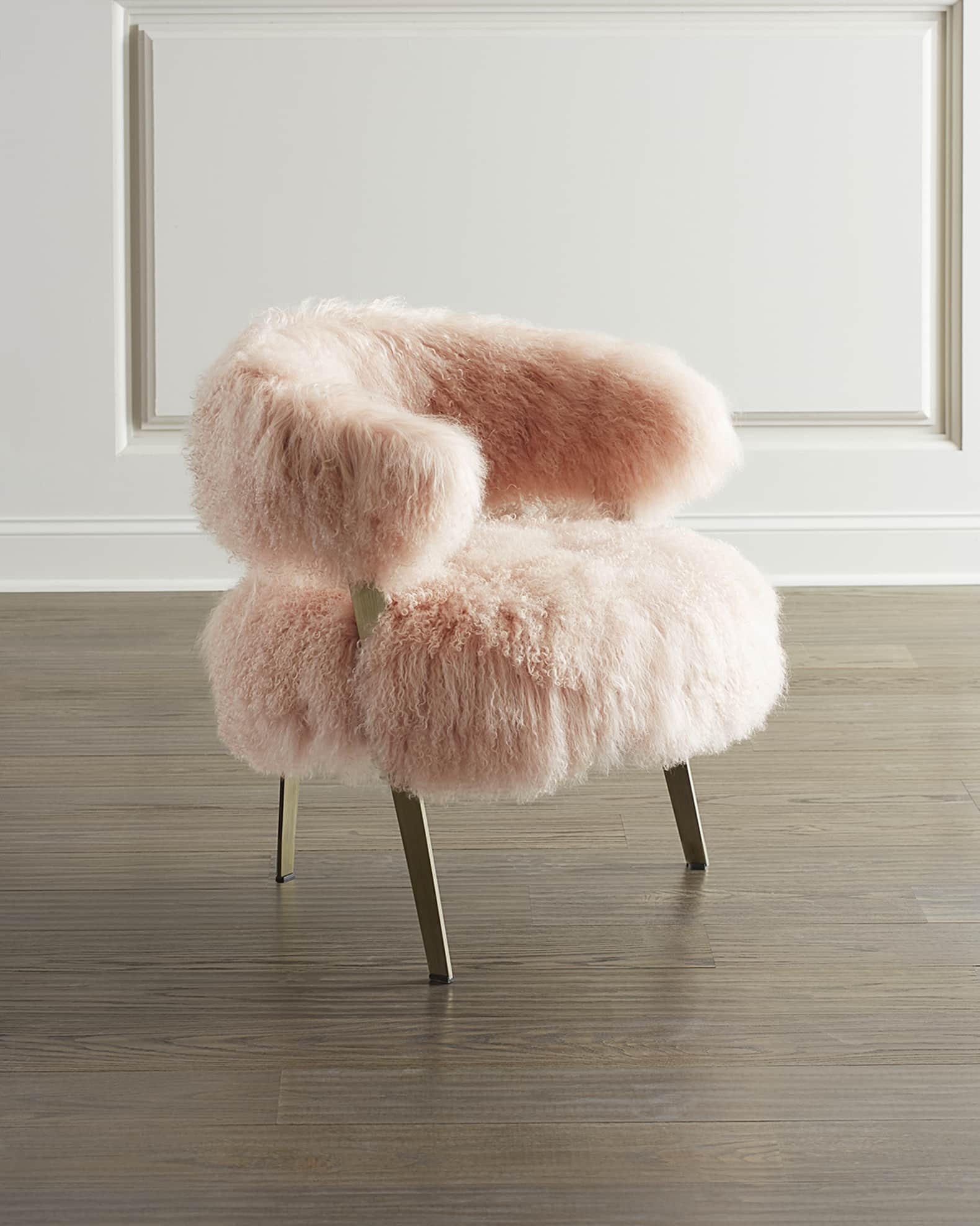 Interlude Home Darcy Blush Sheepskin Chair Horchow