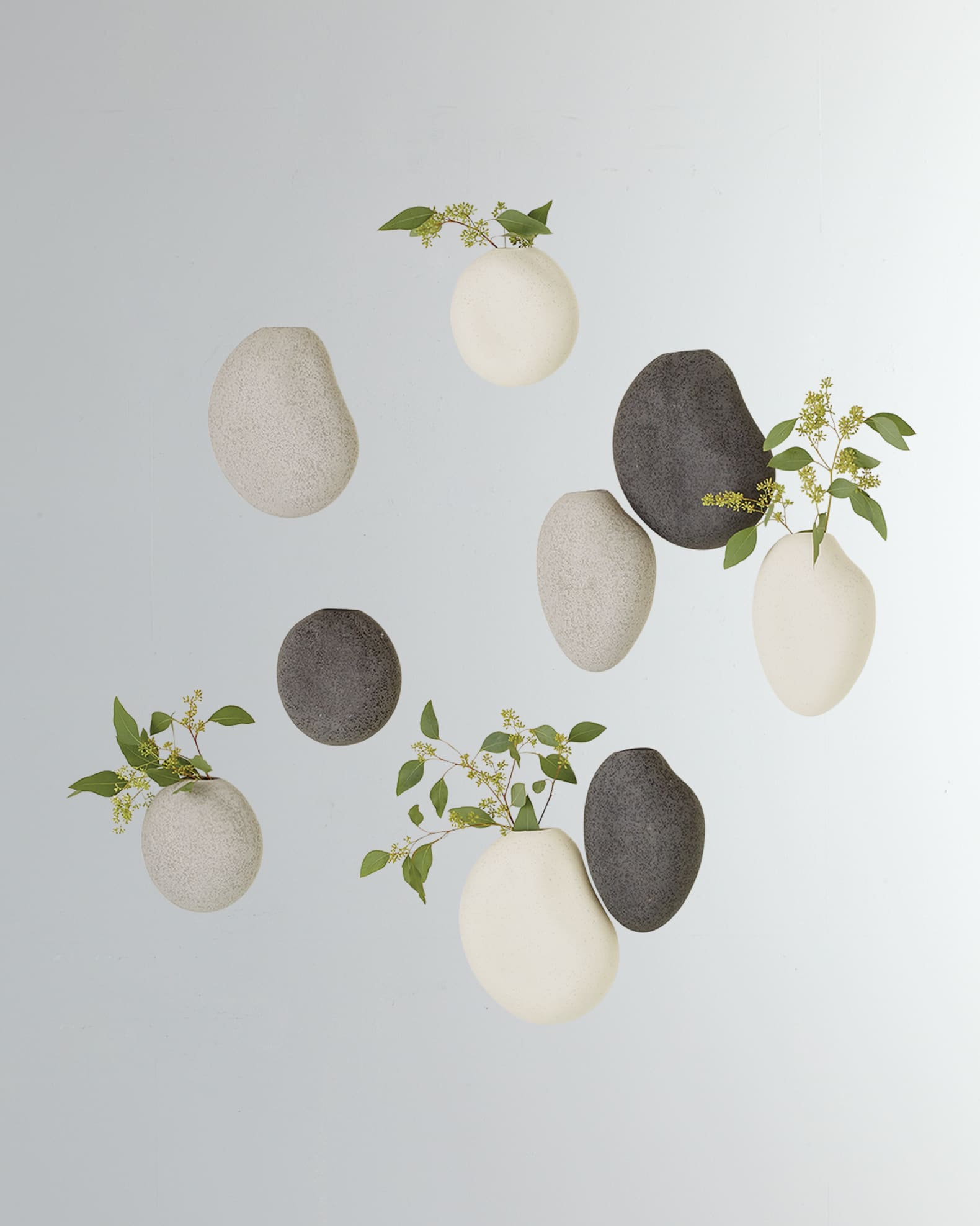 Global Views Pebble Wall Vases, Set of 3