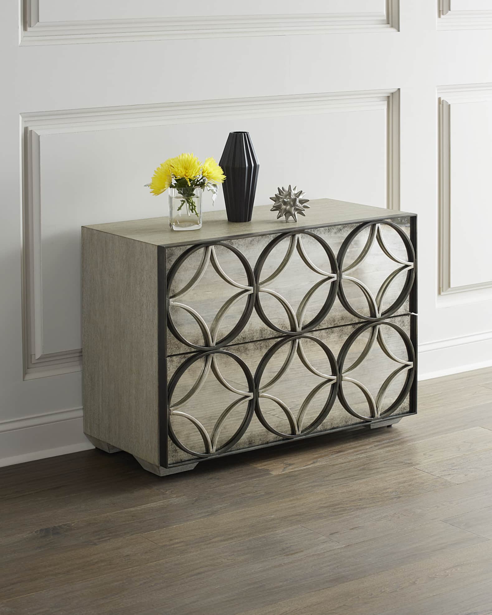 Mirrored chest sales of drawers