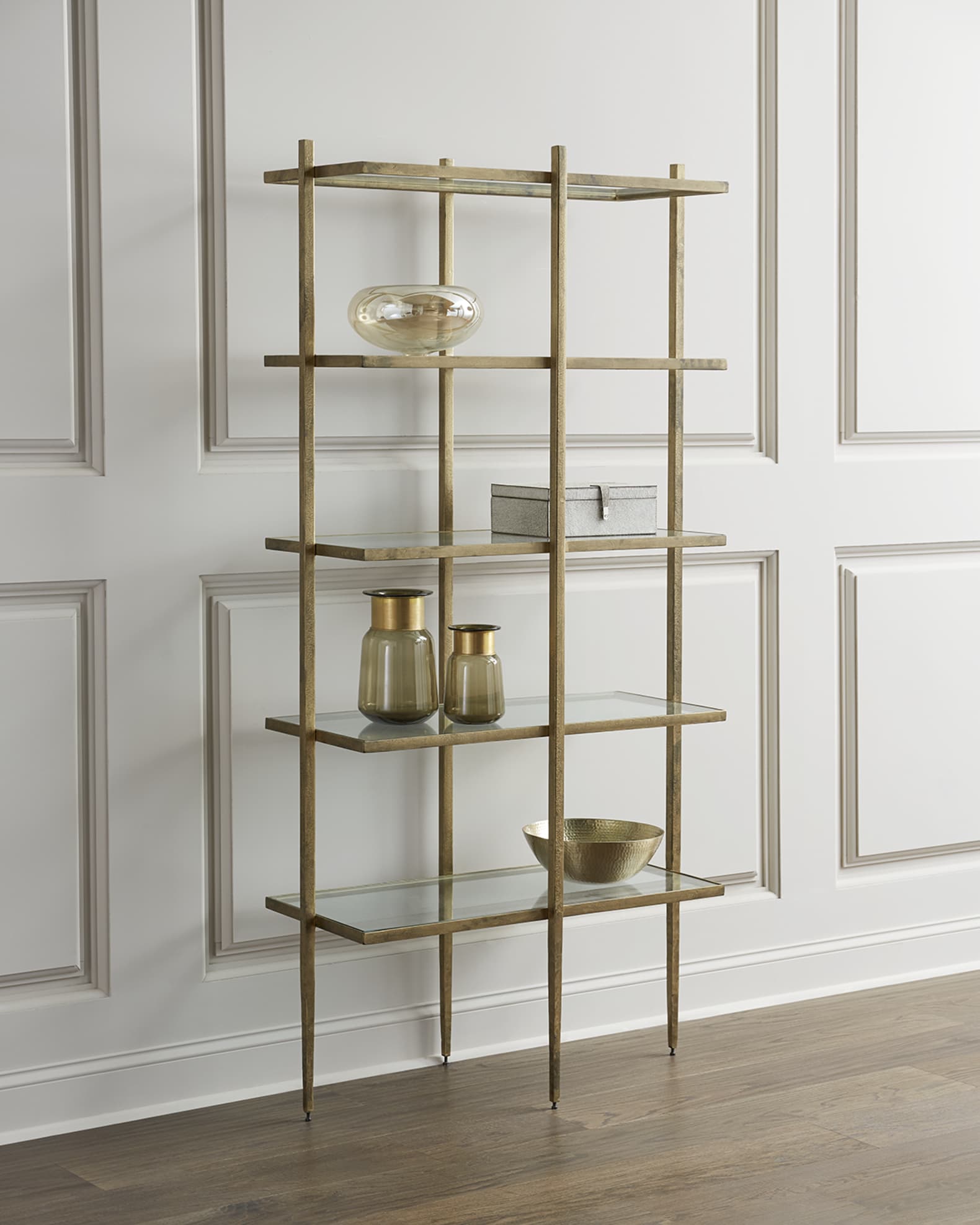 Global Views Laforge Antiqued Gold Etagere Horchow