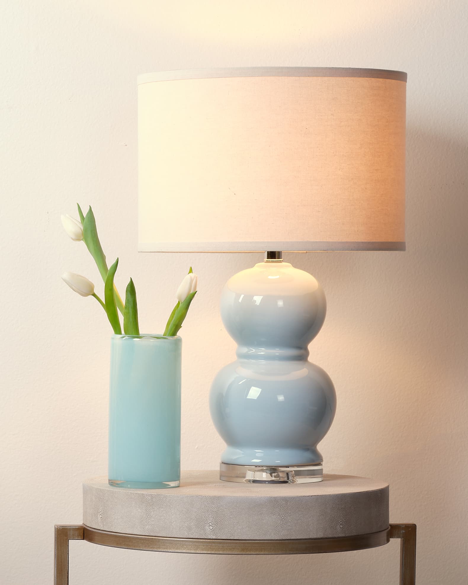 Jamie Young Bubble Ceramic Table Lamp Starlight Blue