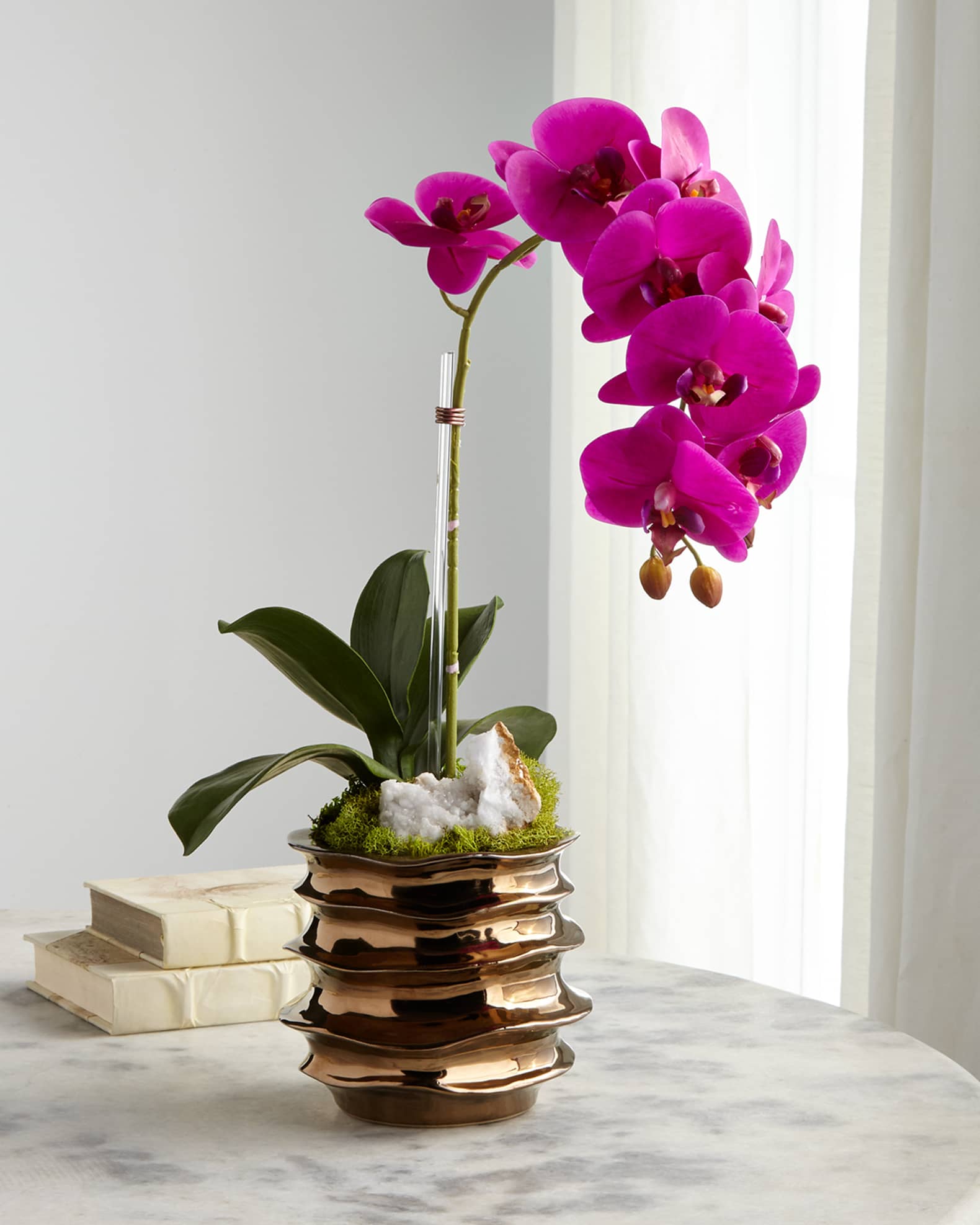 T&C Floral Company Orchid with Amethyst in Contemporary Pot Horchow
