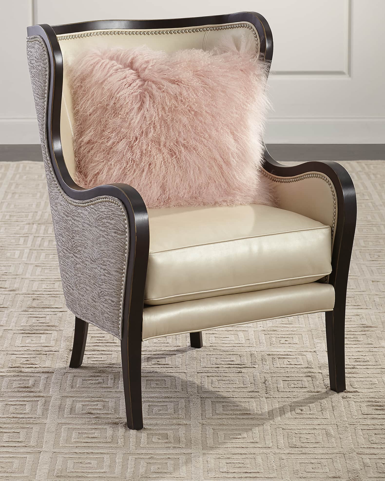 Faux leather sales wing chair