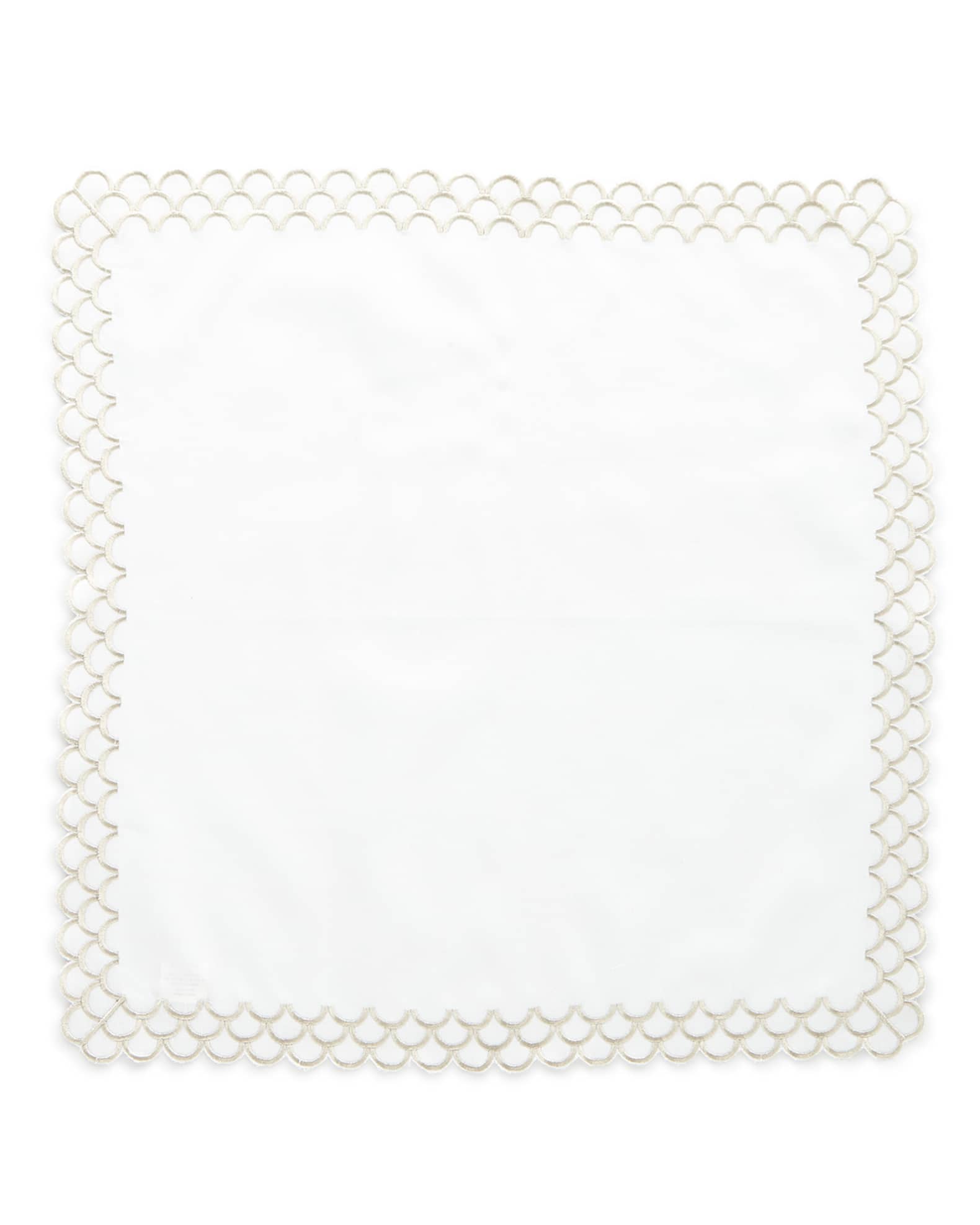Nomi K Hand Embroidered Peacock Linen Napkin