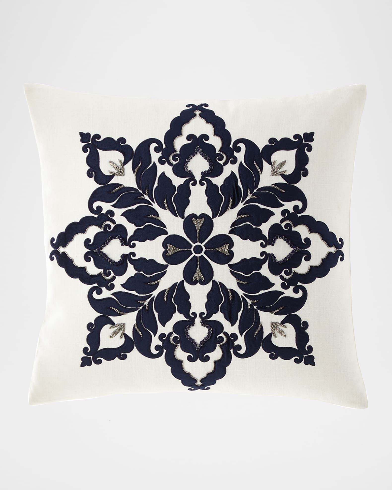 Callisto Home Velvet Linen Beaded Decorative Pillow Horchow