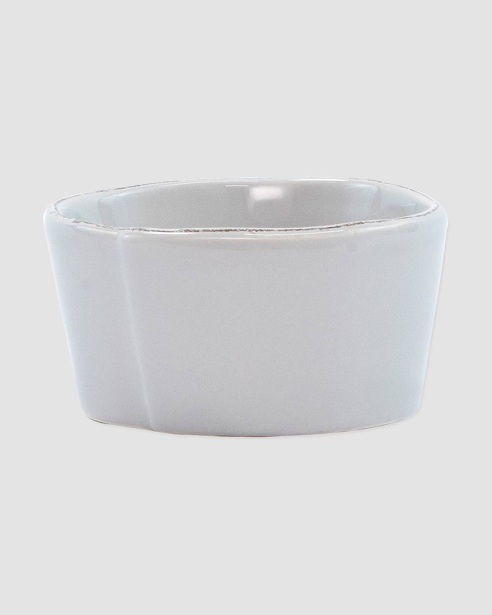 Vietri Lastra Condiment Bowl, Light Gray