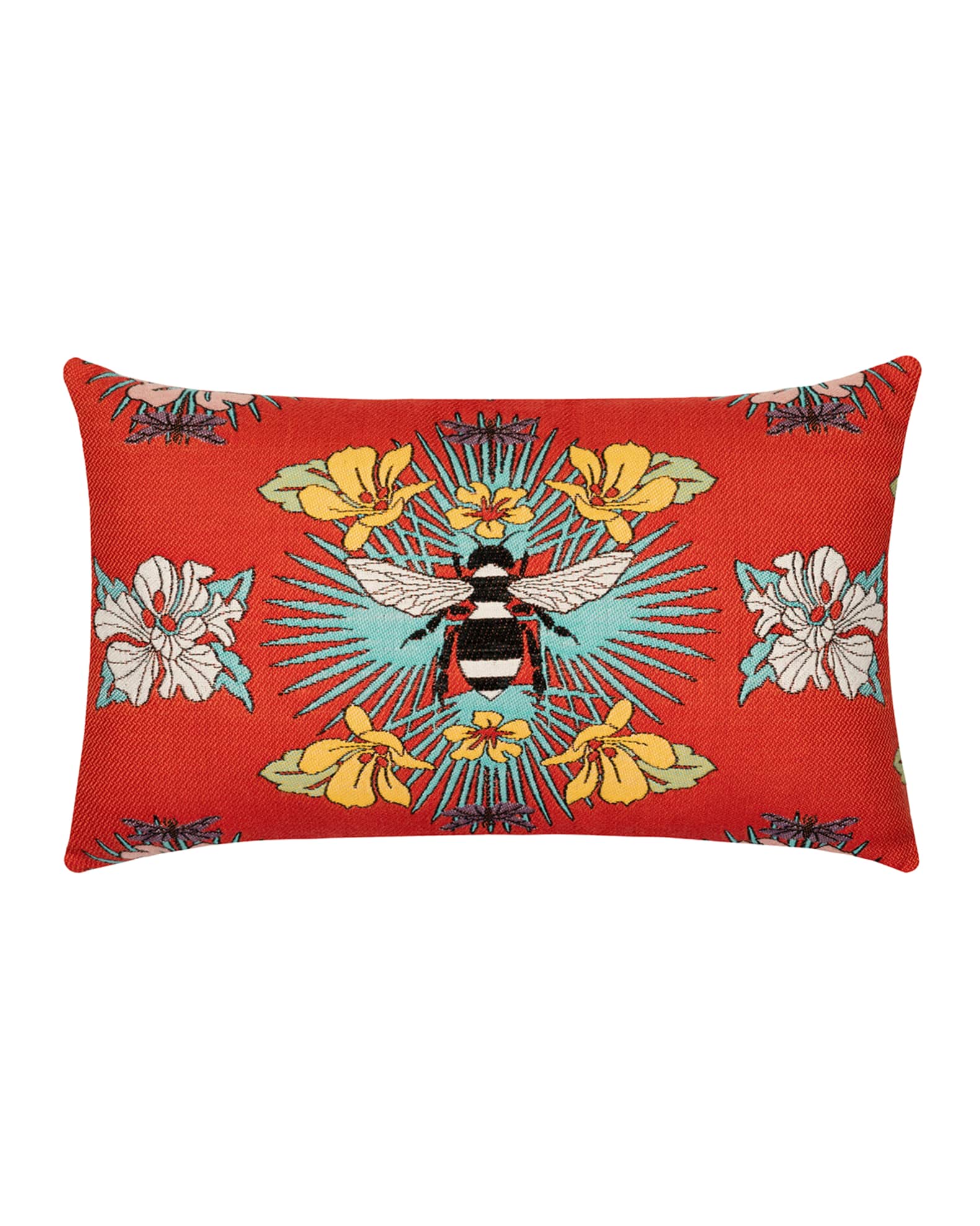 Elaine Smith Tropical Bee Lumbar Sunbrella Pillow Horchow