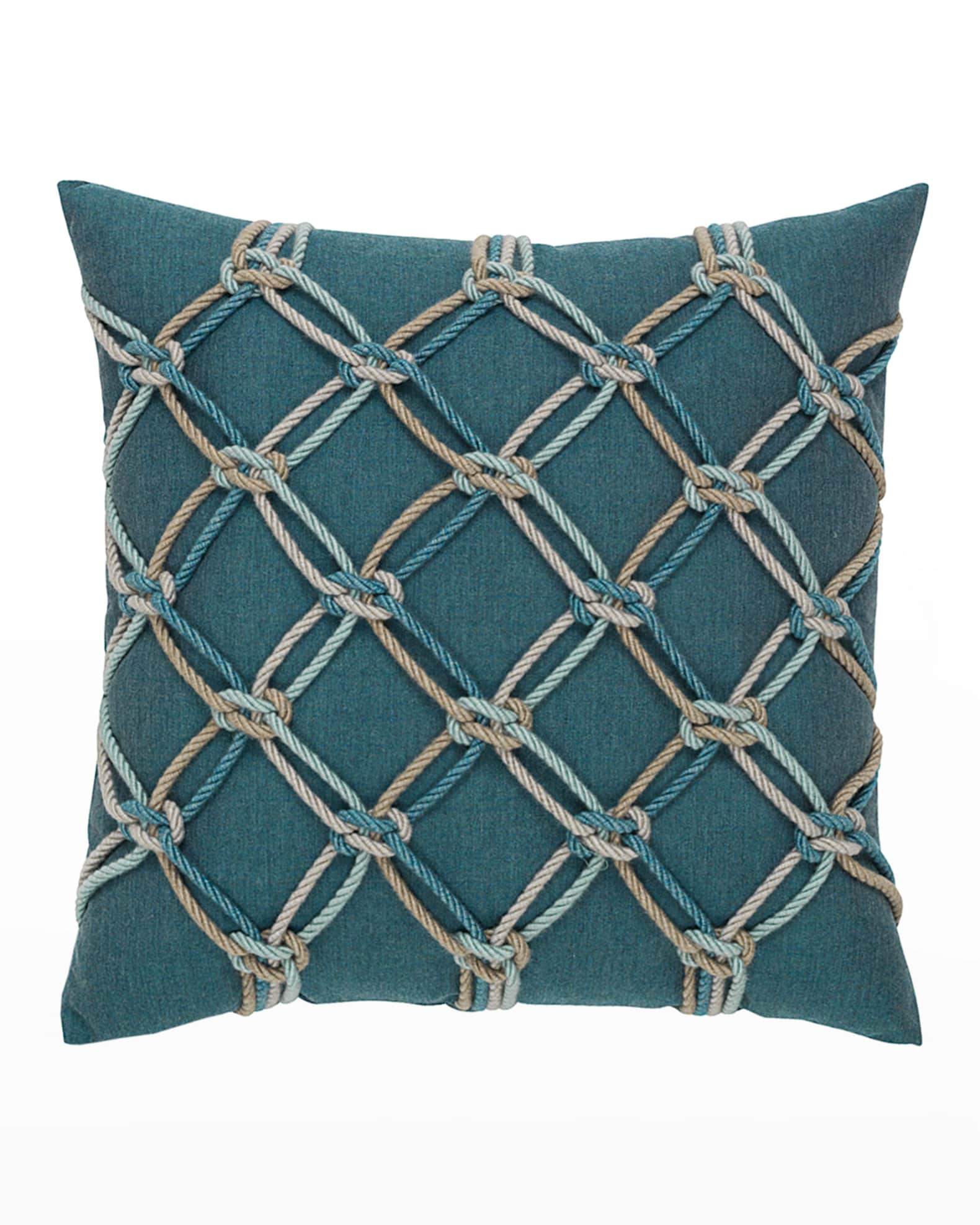 Elaine Smith Rope Sunbrella Pillow, Blue Horchow