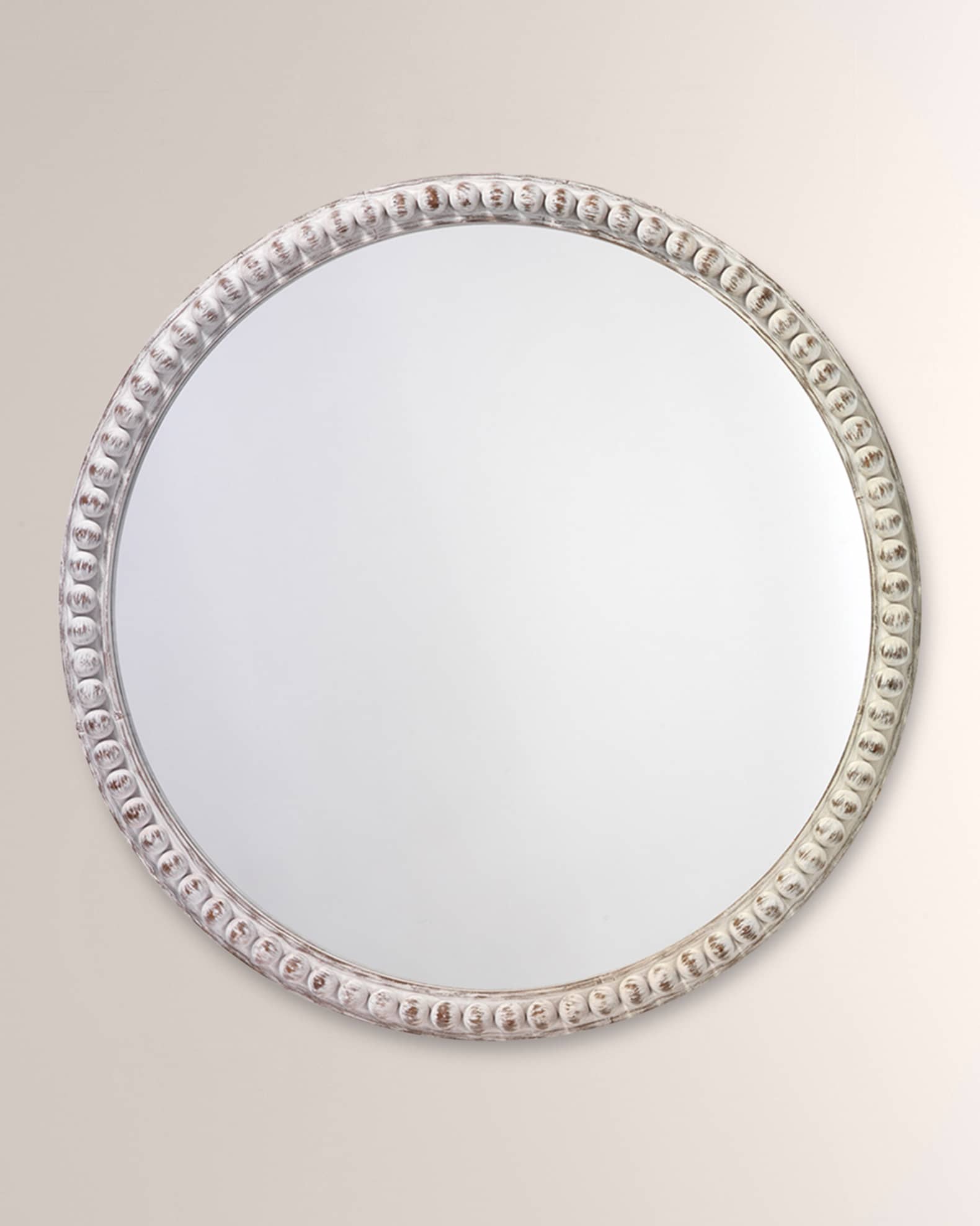 Jamie Young Audrey Beaded Mirror in White Wood