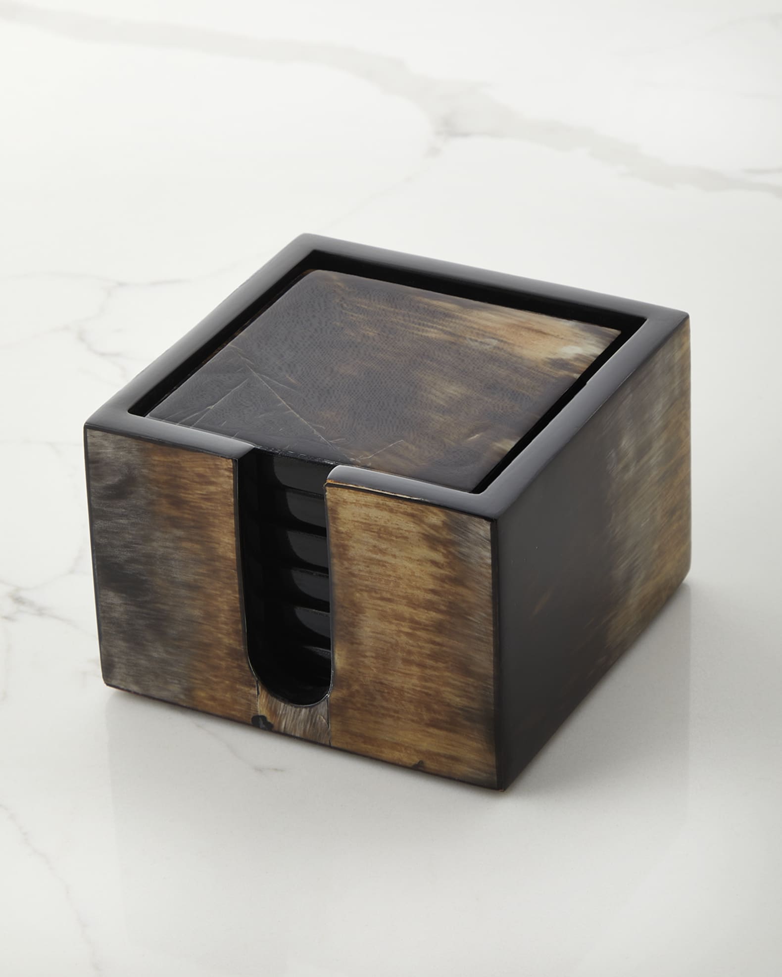 LADORADA Horn Veneer Coasters, Set of 6
