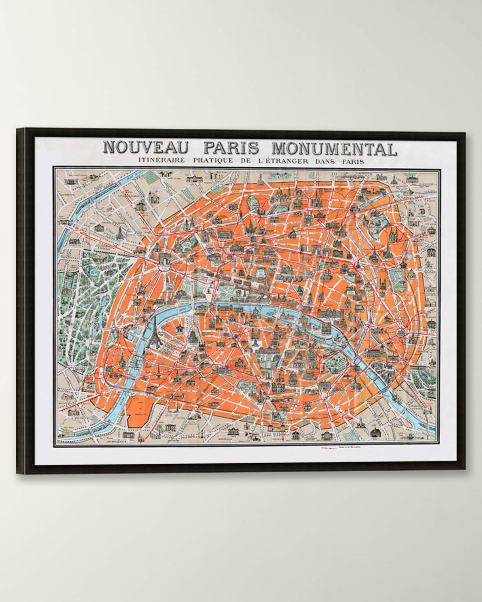 Historic Maps and Views of Paris: 24 Frameable Maps