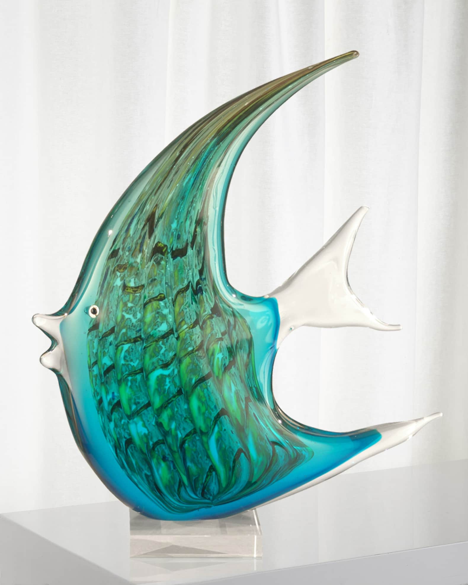 Dale Tiffany Aqua Fish Decorative Art Glass Figurine