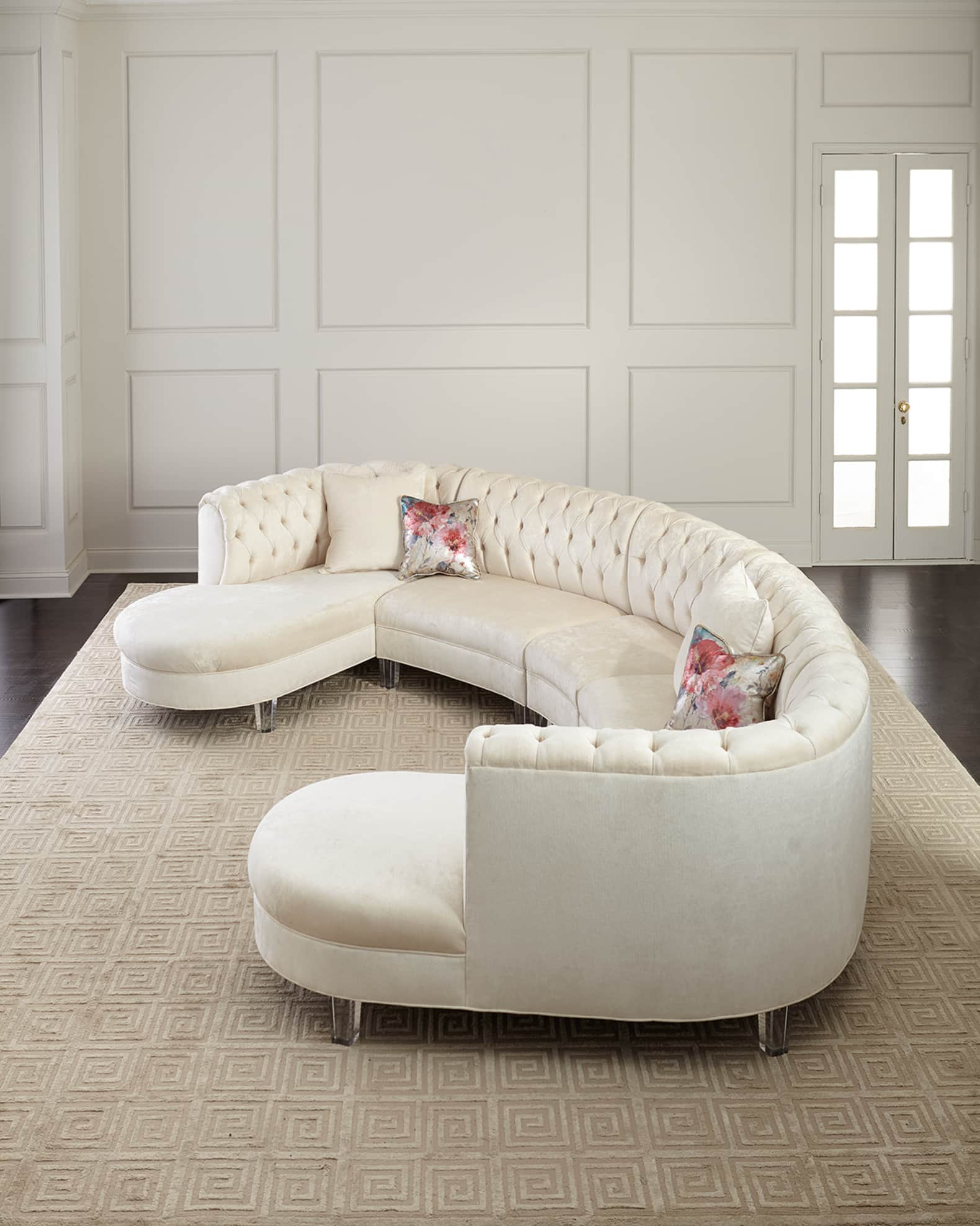 Haute House Pouf Double Chaise Sectional