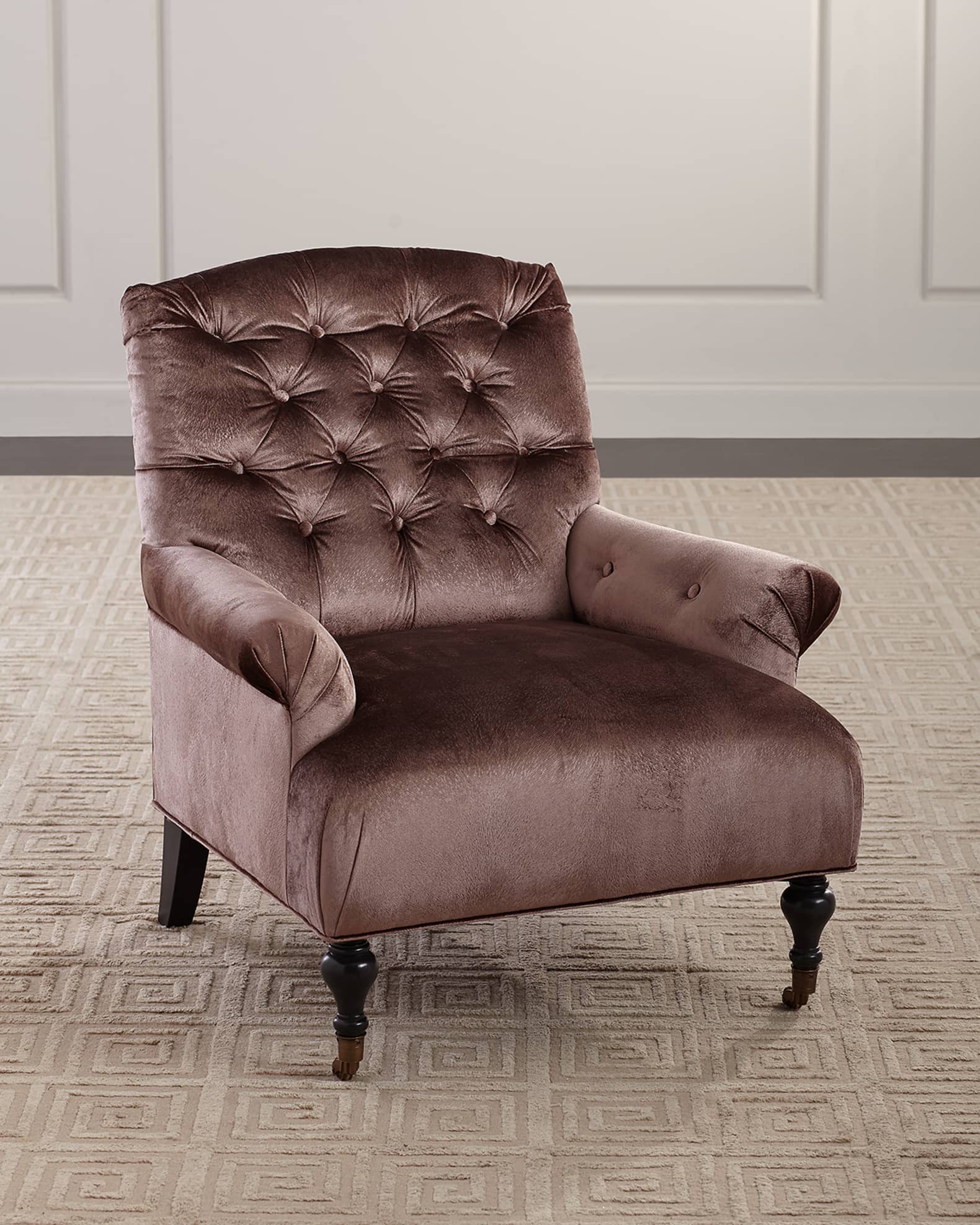 Tufted top rolling chair