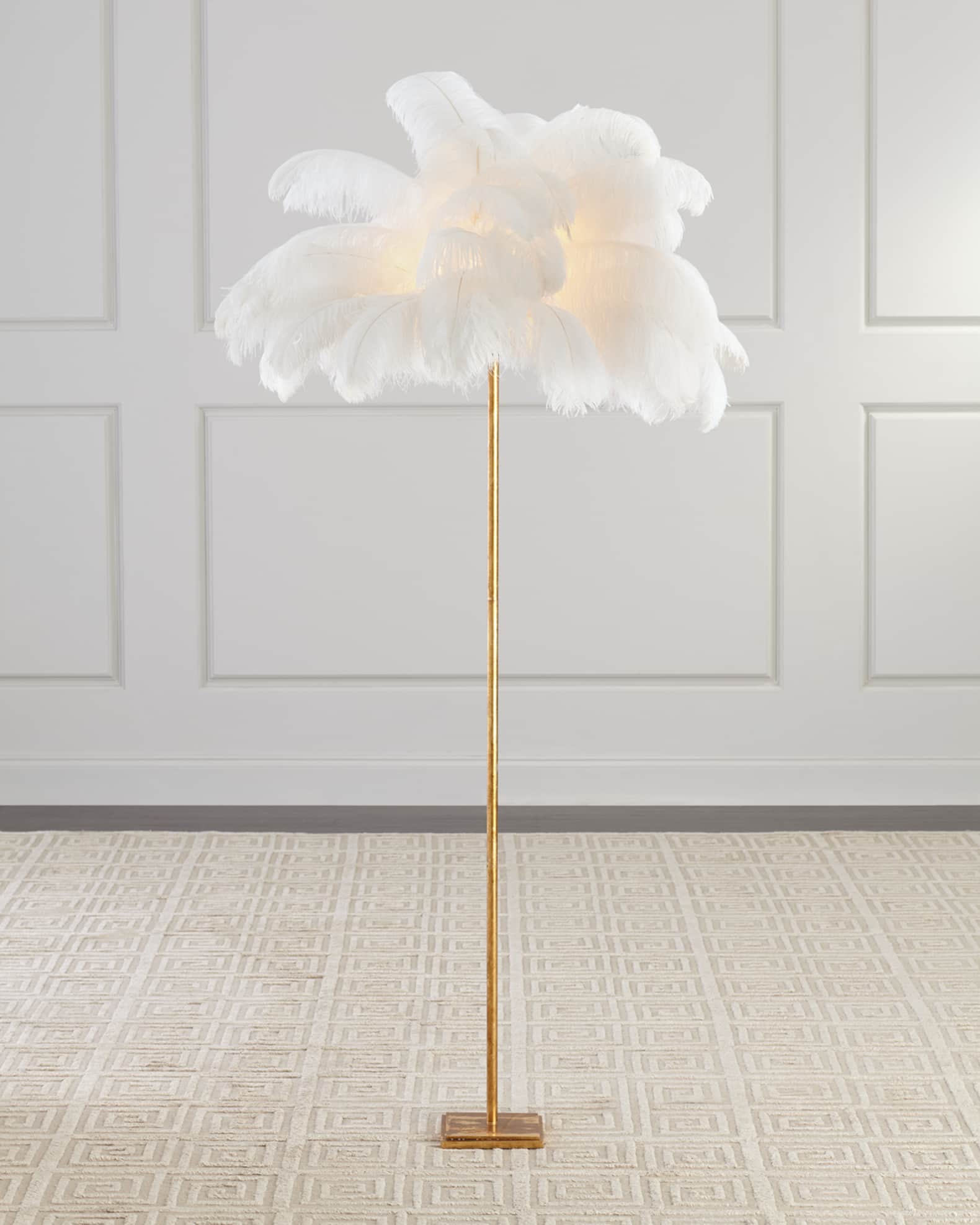 White feather standing lamp 2025
