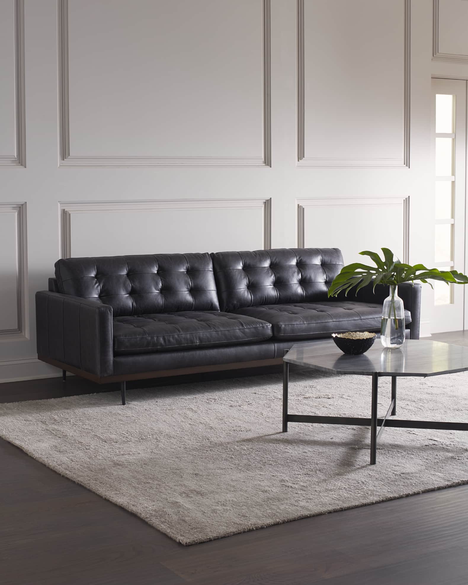 Four Hands Lexi Leather Sofa 89" Horchow