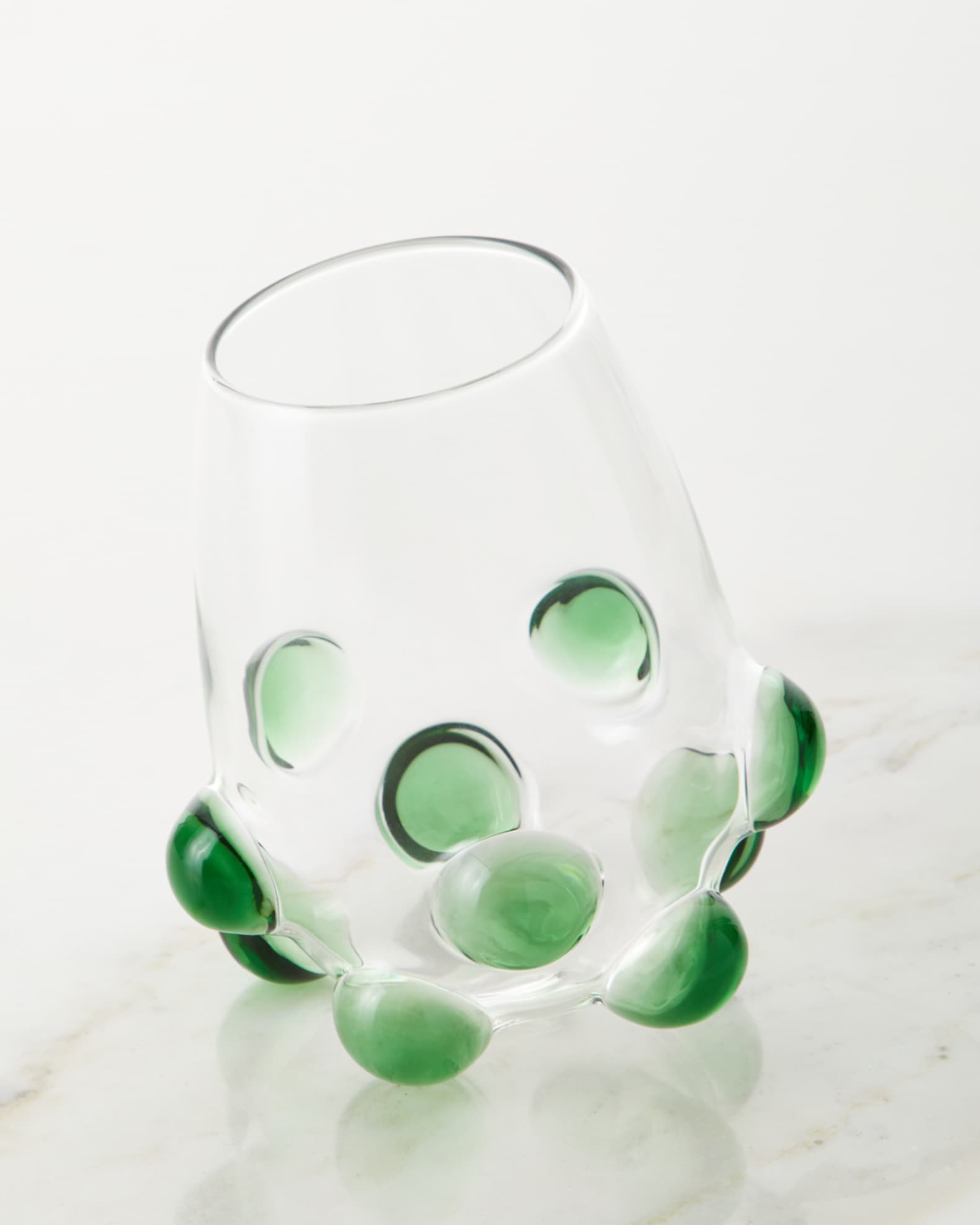 Massimo Lunardon Bubble Wine Glass, Green