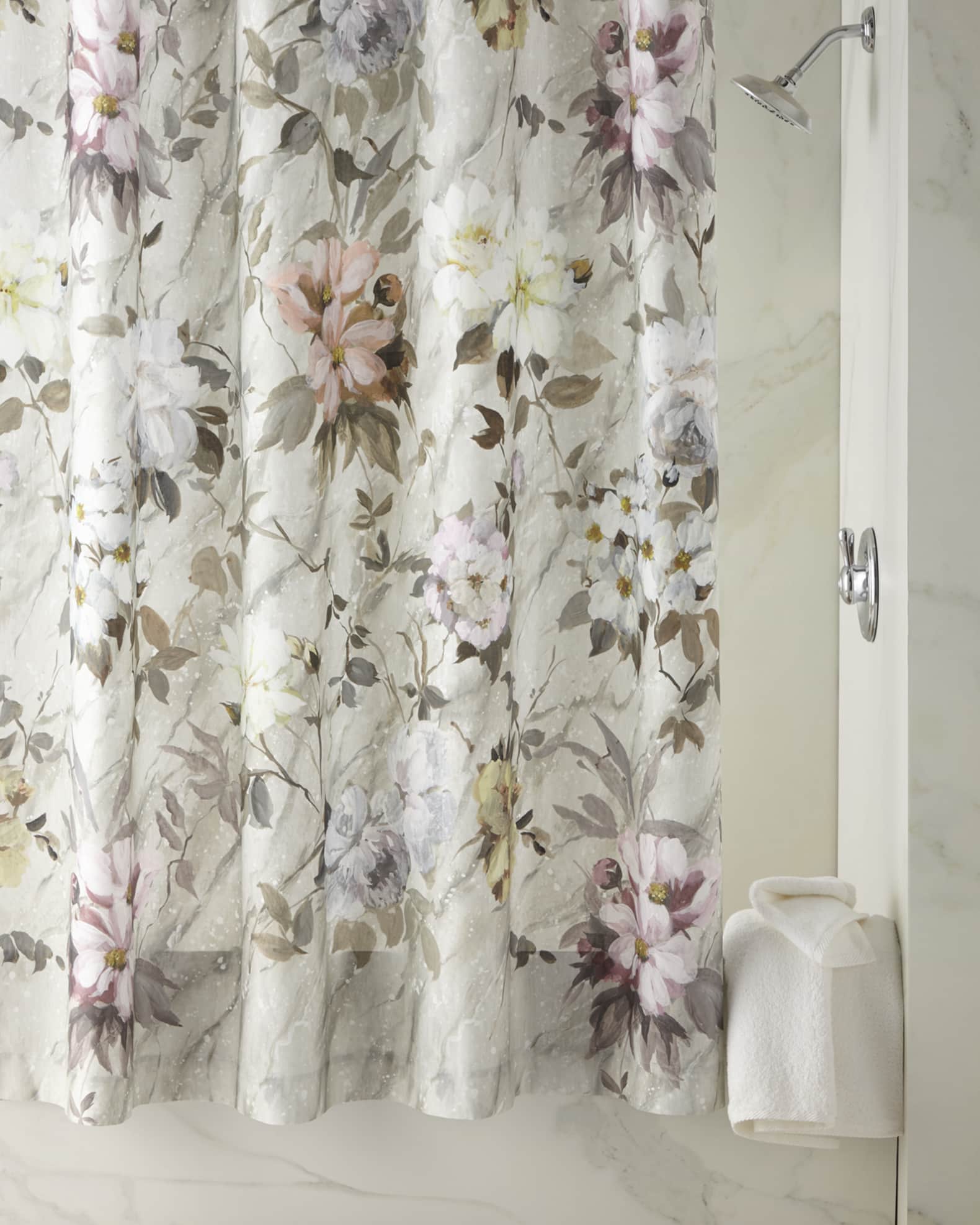 Designers Guild Fresco Fiore Platinum Shower Curtain Horchow