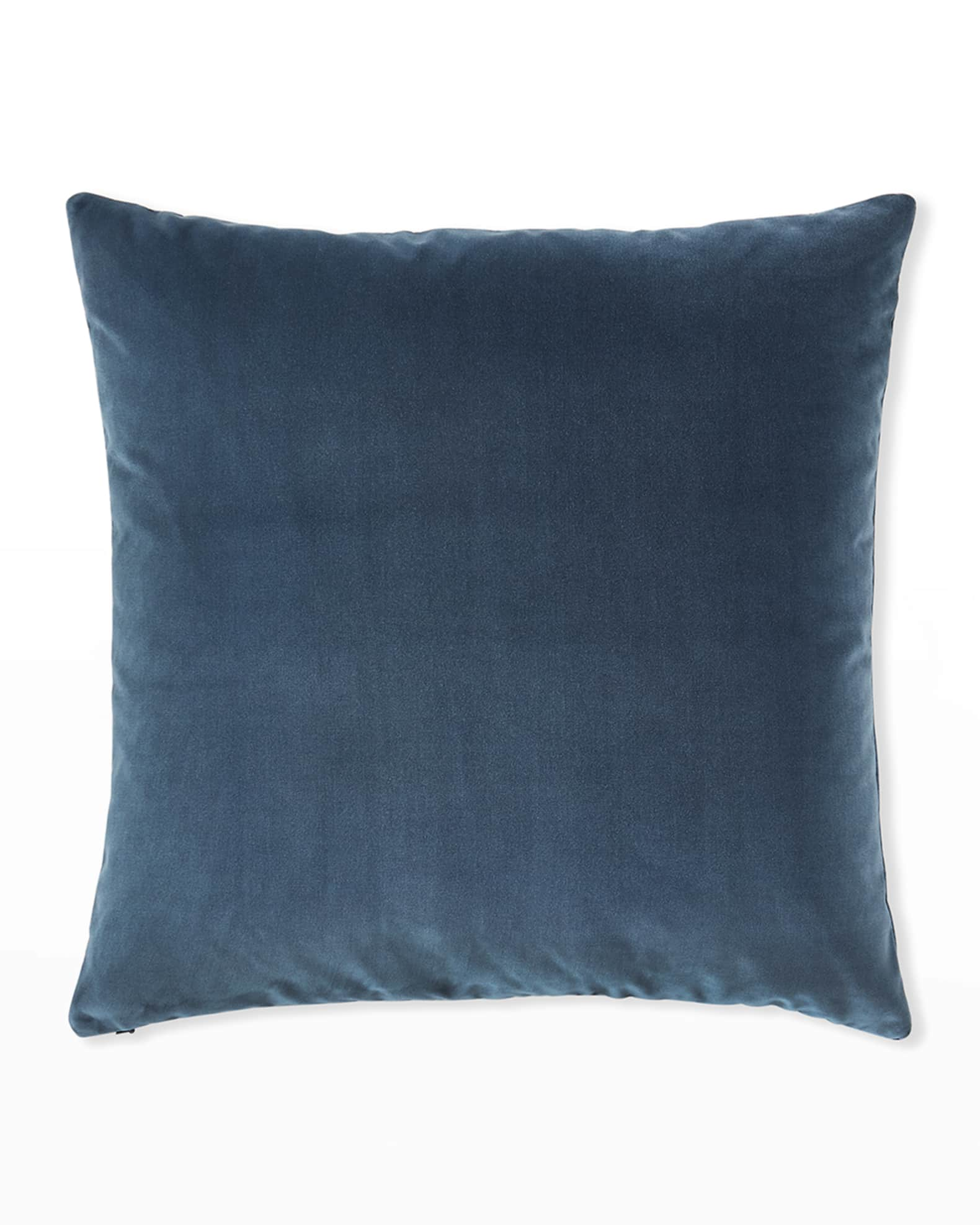 Uma Velvet Decorative Pillow in Teal, Charcoal, Gold & Gray