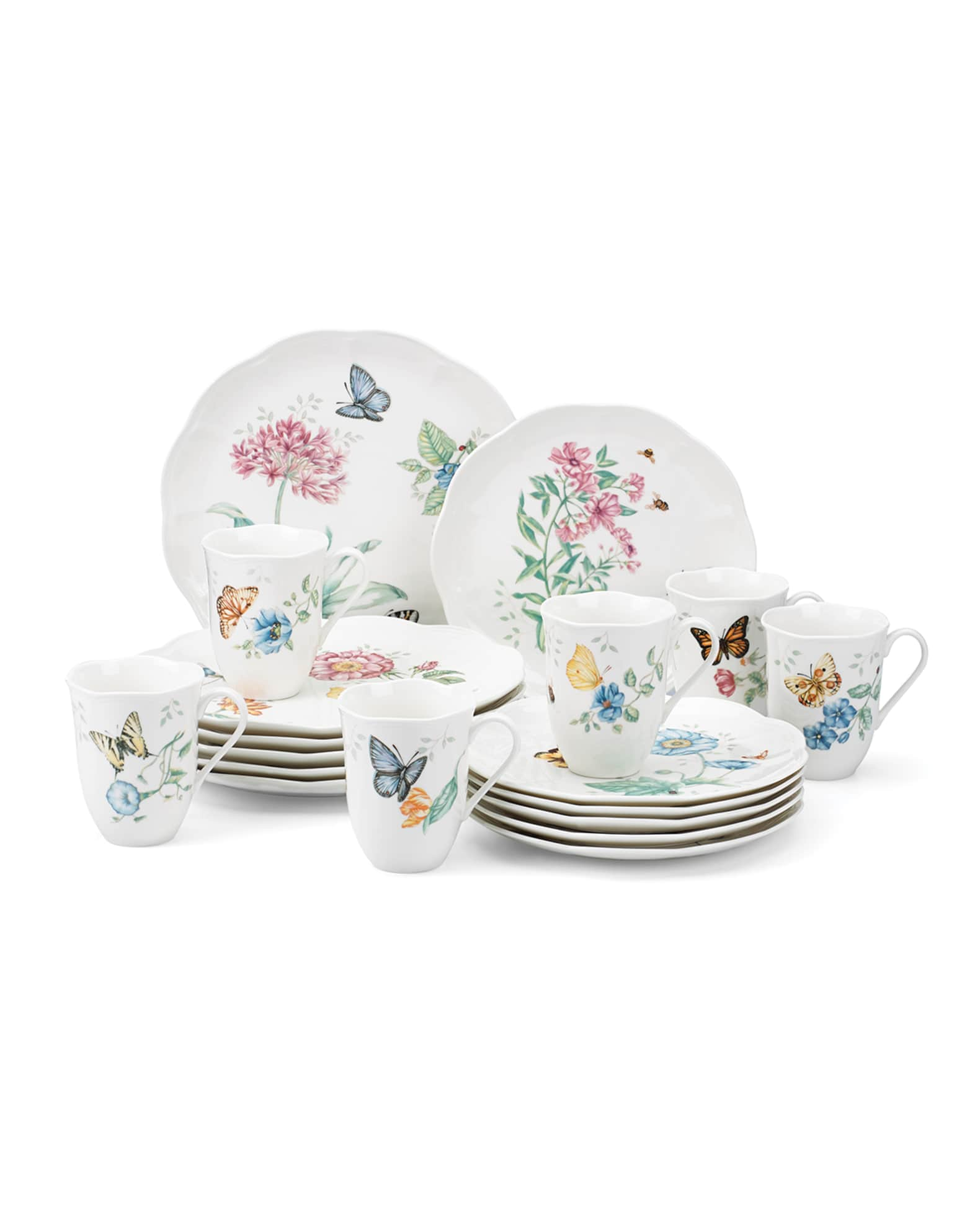 Lenox Butterfly Meadow Porcelain Fruit Bowls, Set of 4