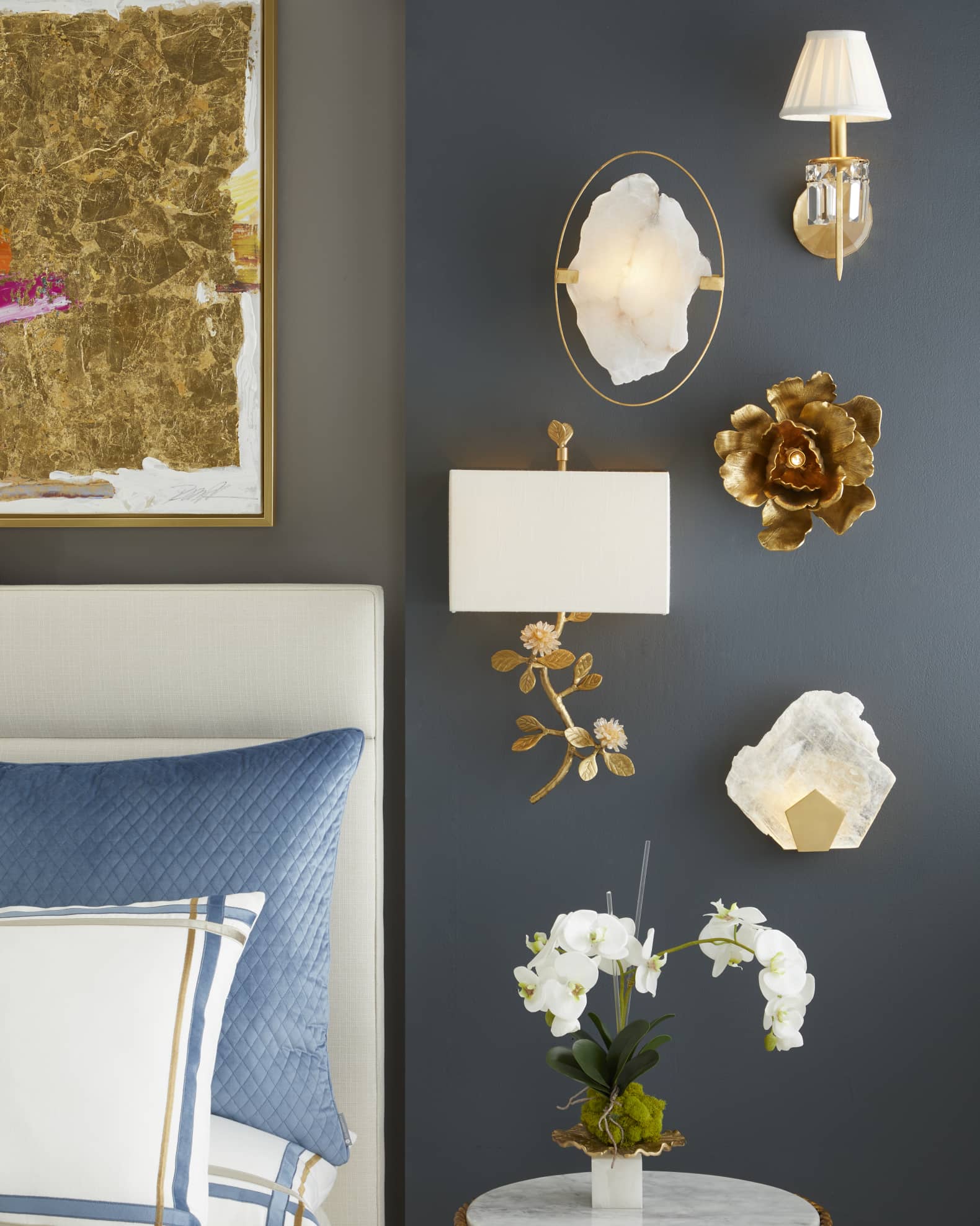 John Richard Collection Quartz Flower Single Light Wall Sconce