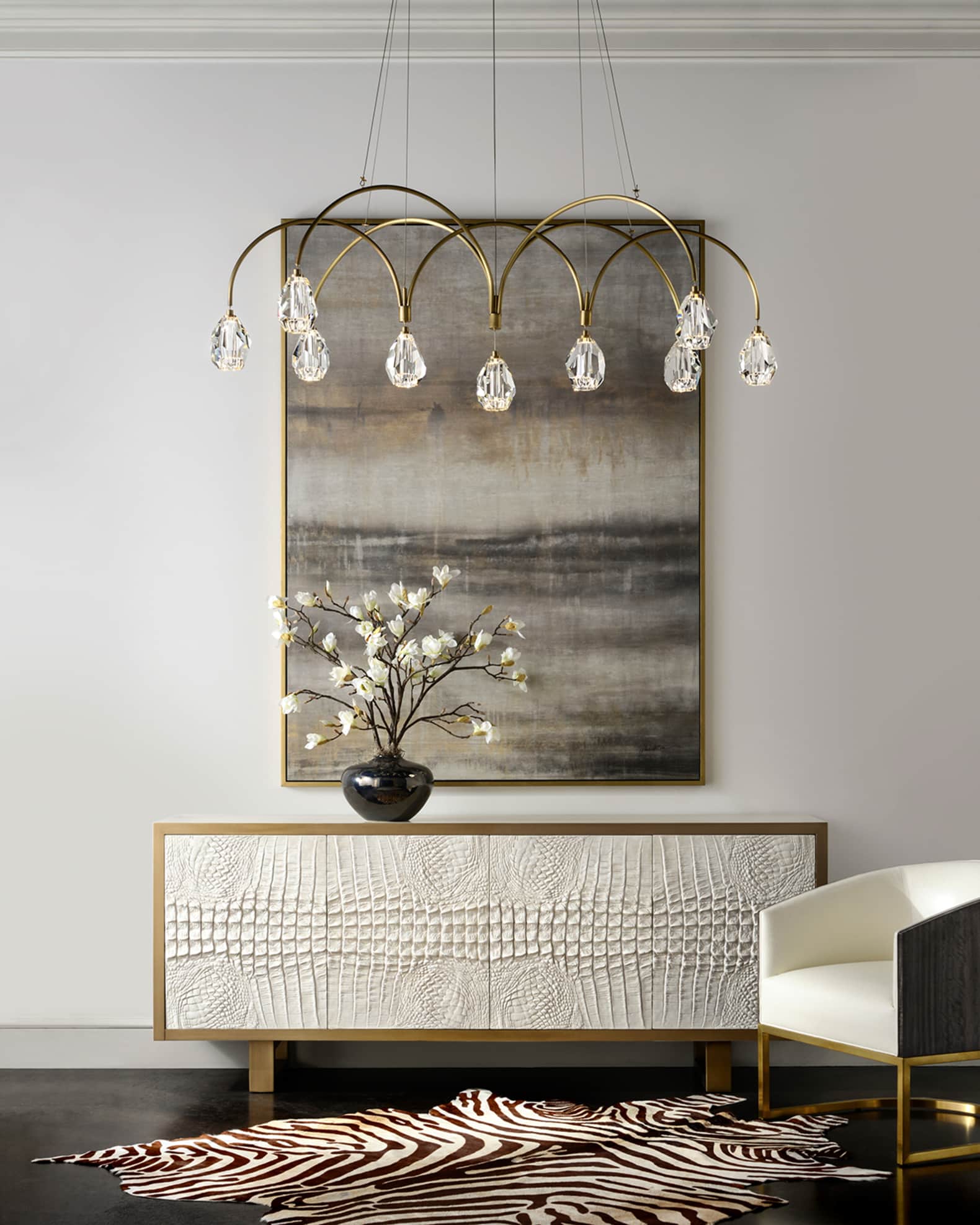 John-Richard Collection Faceted Cut Crystal 9-Light