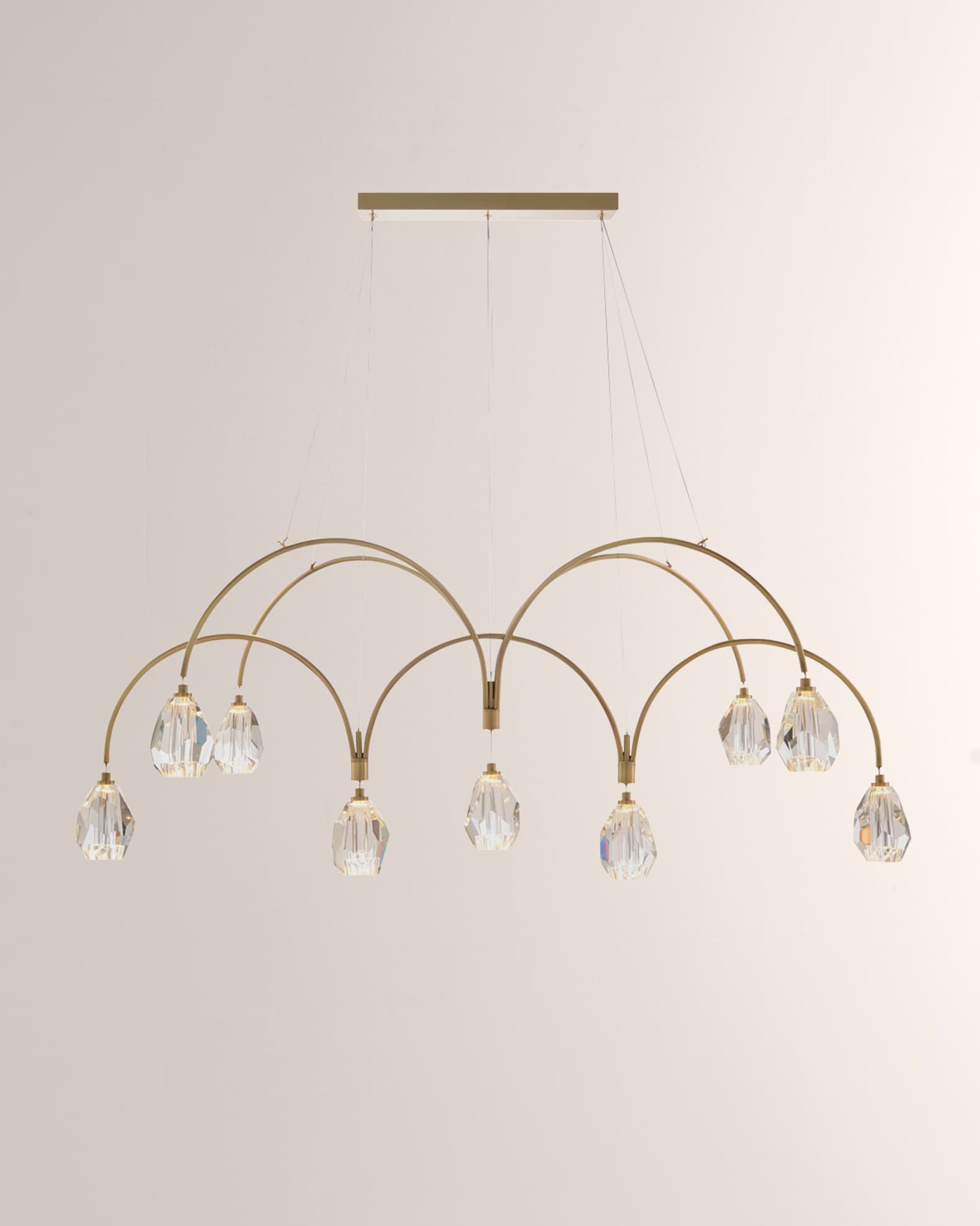 John Richard Collection Faceted Cut Crystal 9 Light Chandelier Horchow