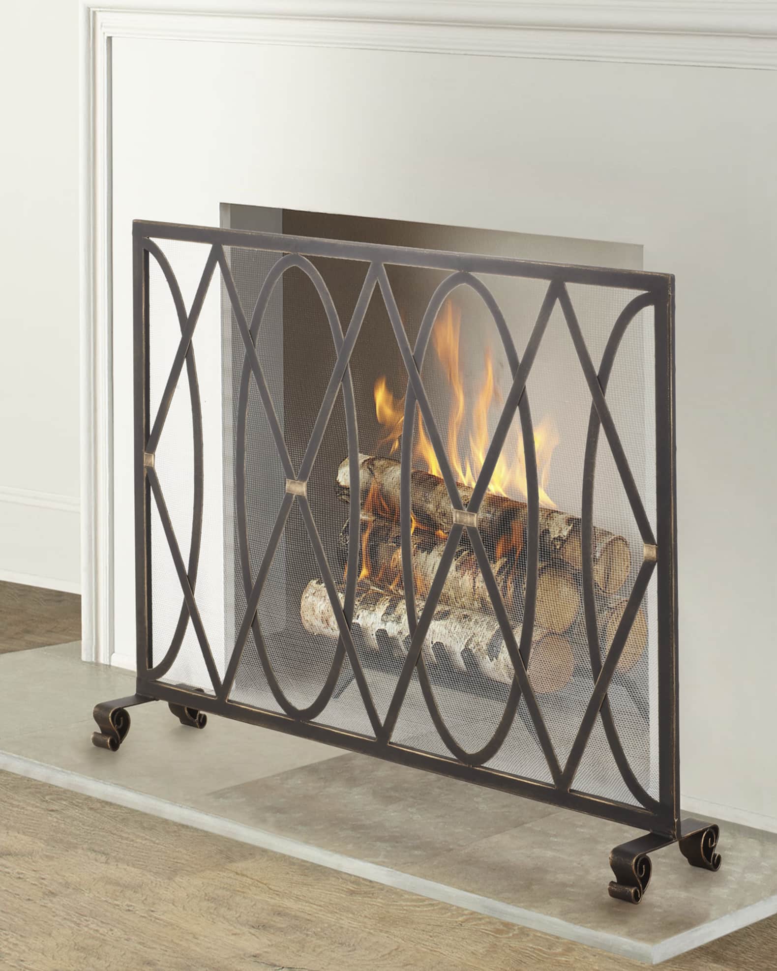 Diamond Pattern Single Panel Fireplace Screen