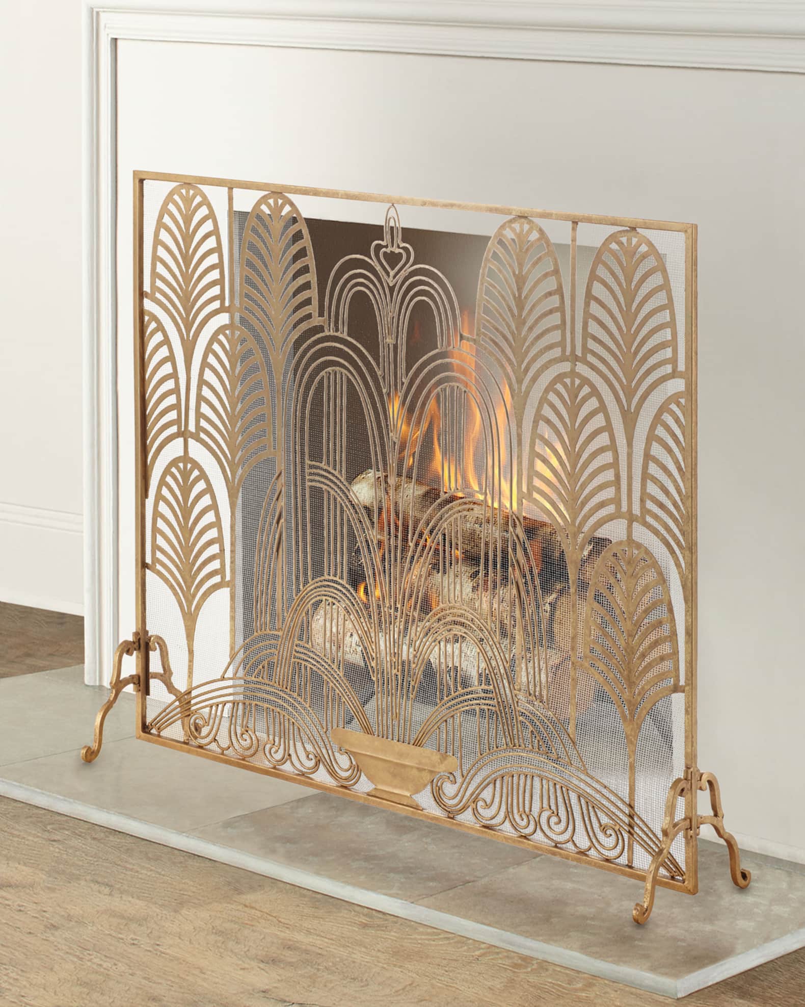 Classic Art Deco Single Panel Fireplace Screen