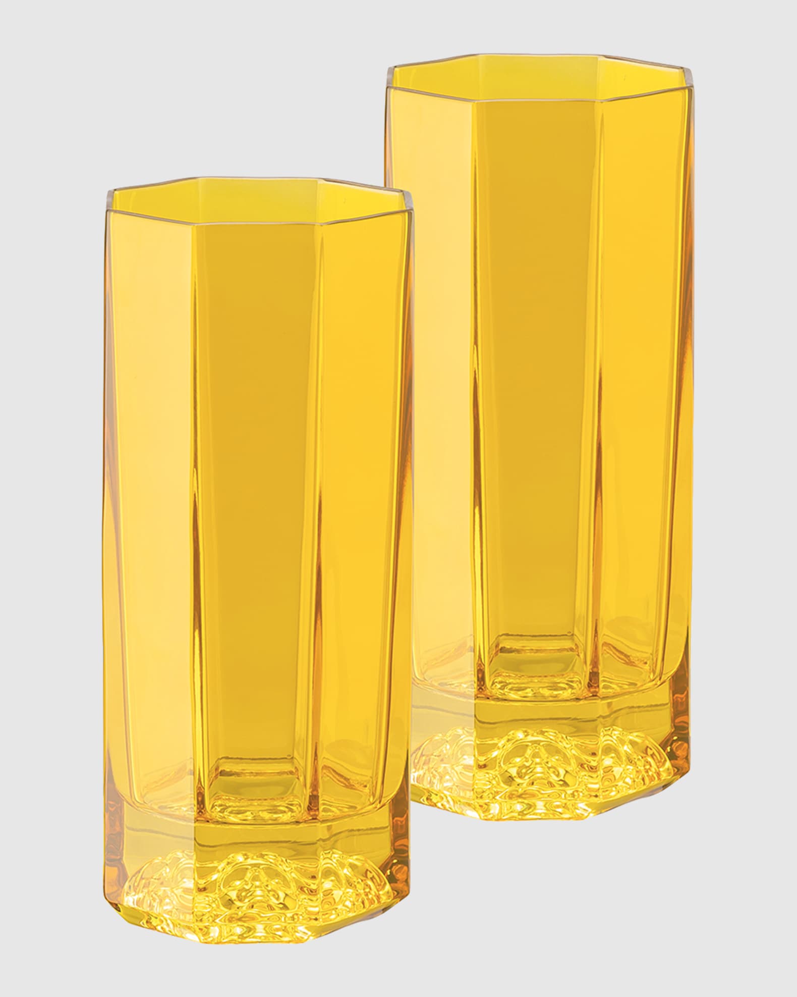 Versace Medusa Lumiere Amber Long Drinking Glasses, Set of 2