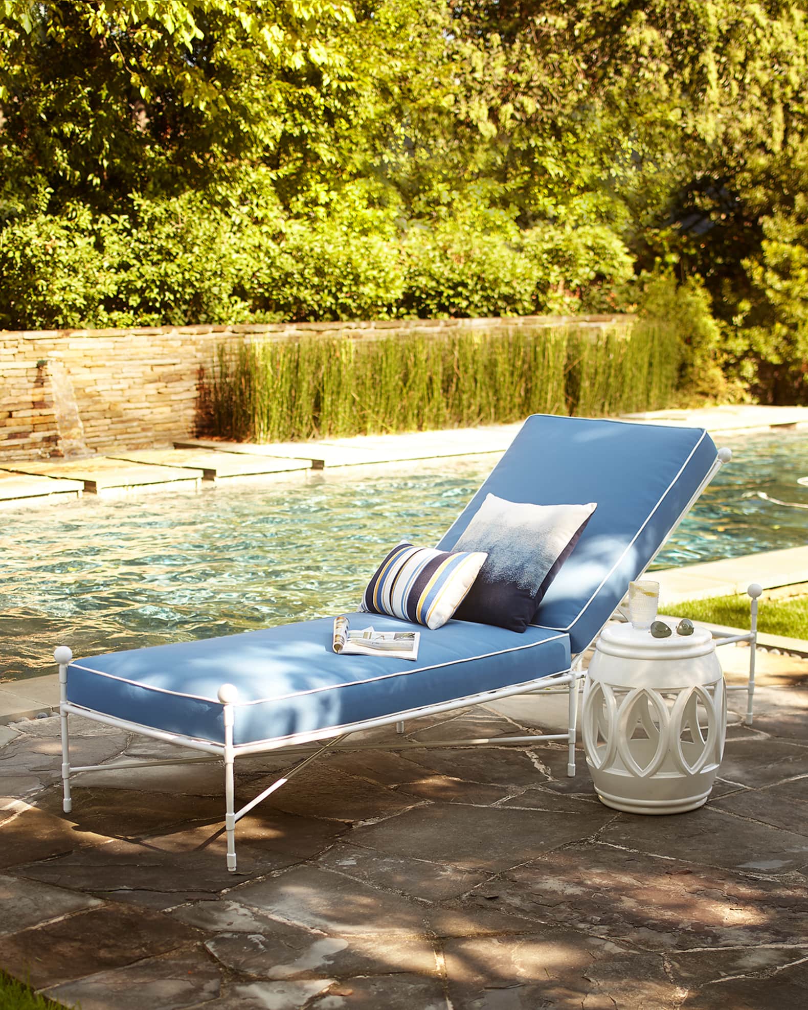 White outdoor chaise cushions sales