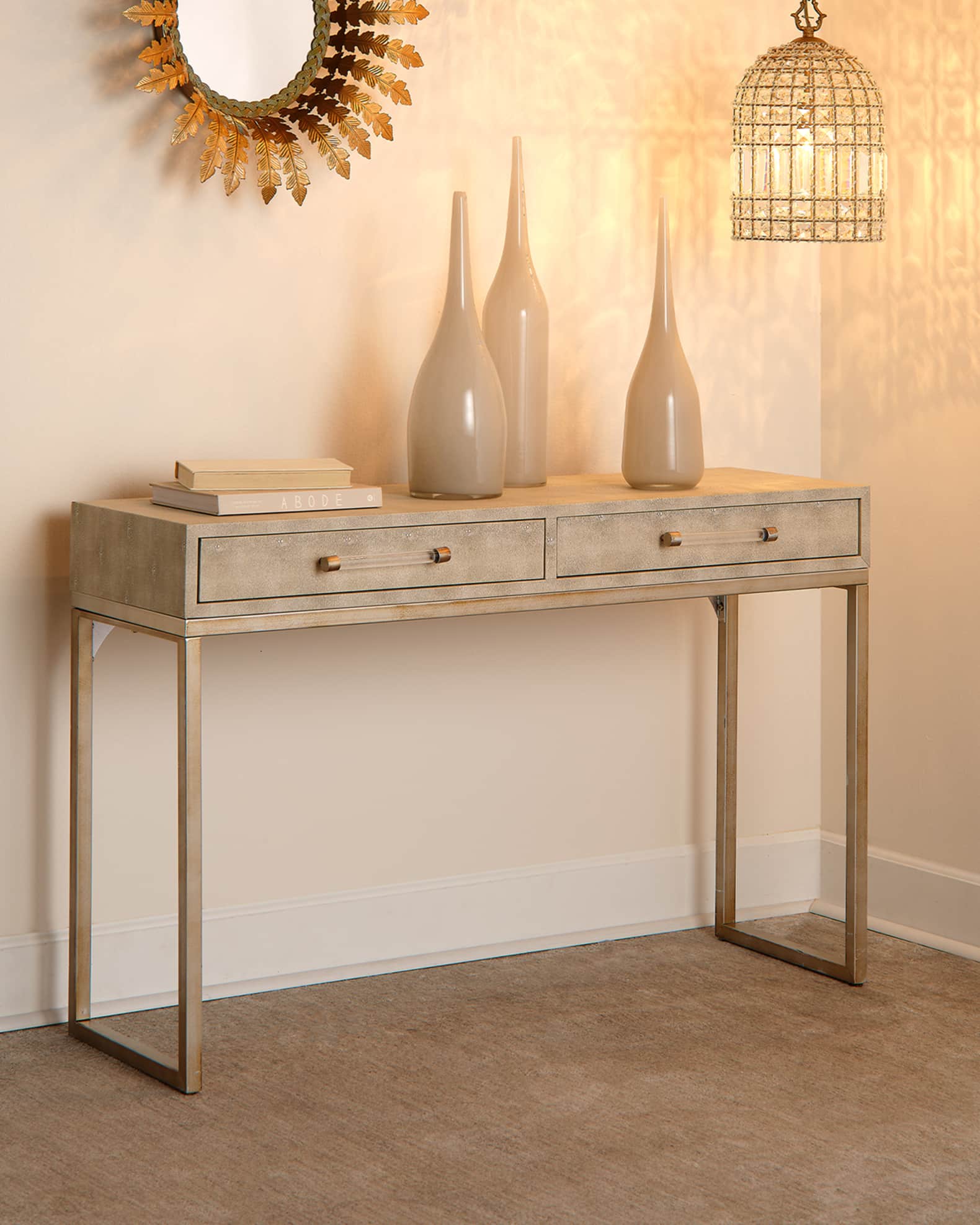 Jamie Young Kain Faux Shagreen Console Table
